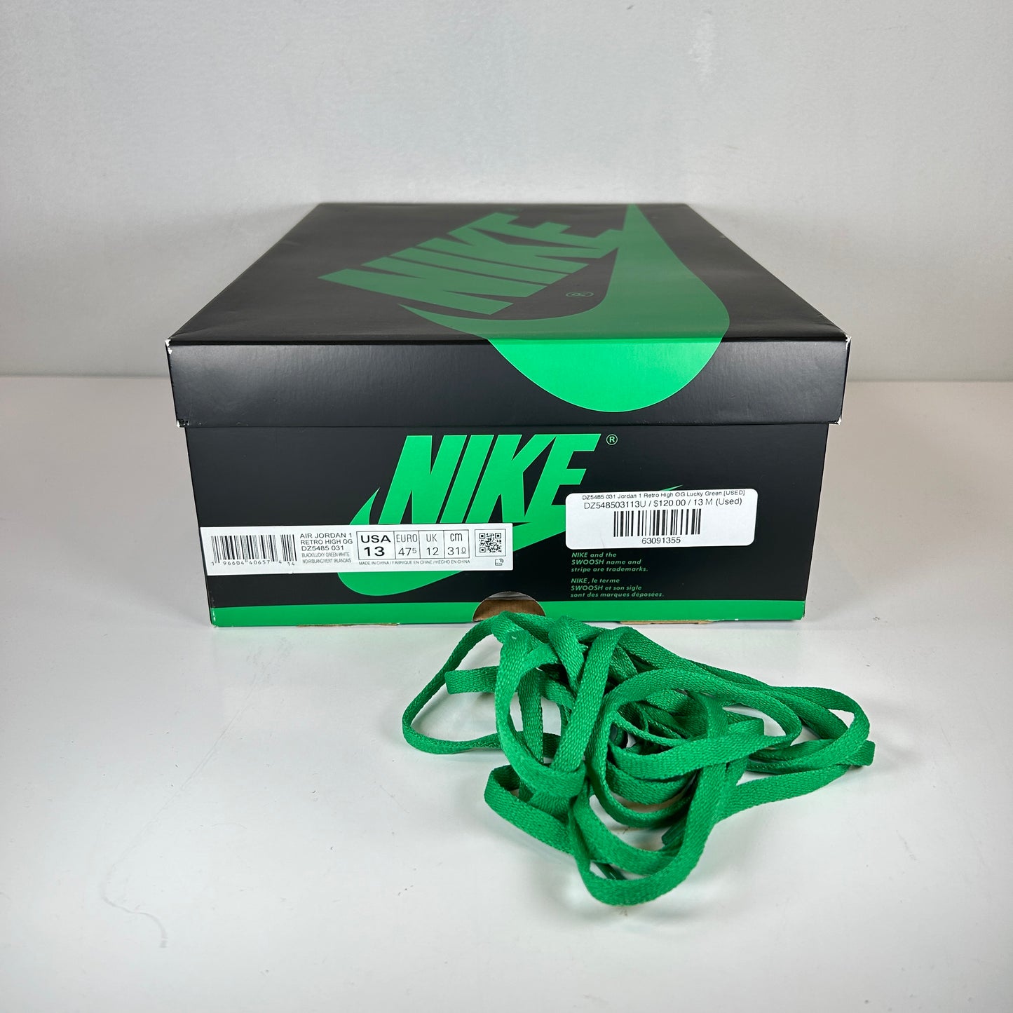 DZ5485 031 Jordan 1 Retro High OG Lucky Green [USED] - 13 M (Used)