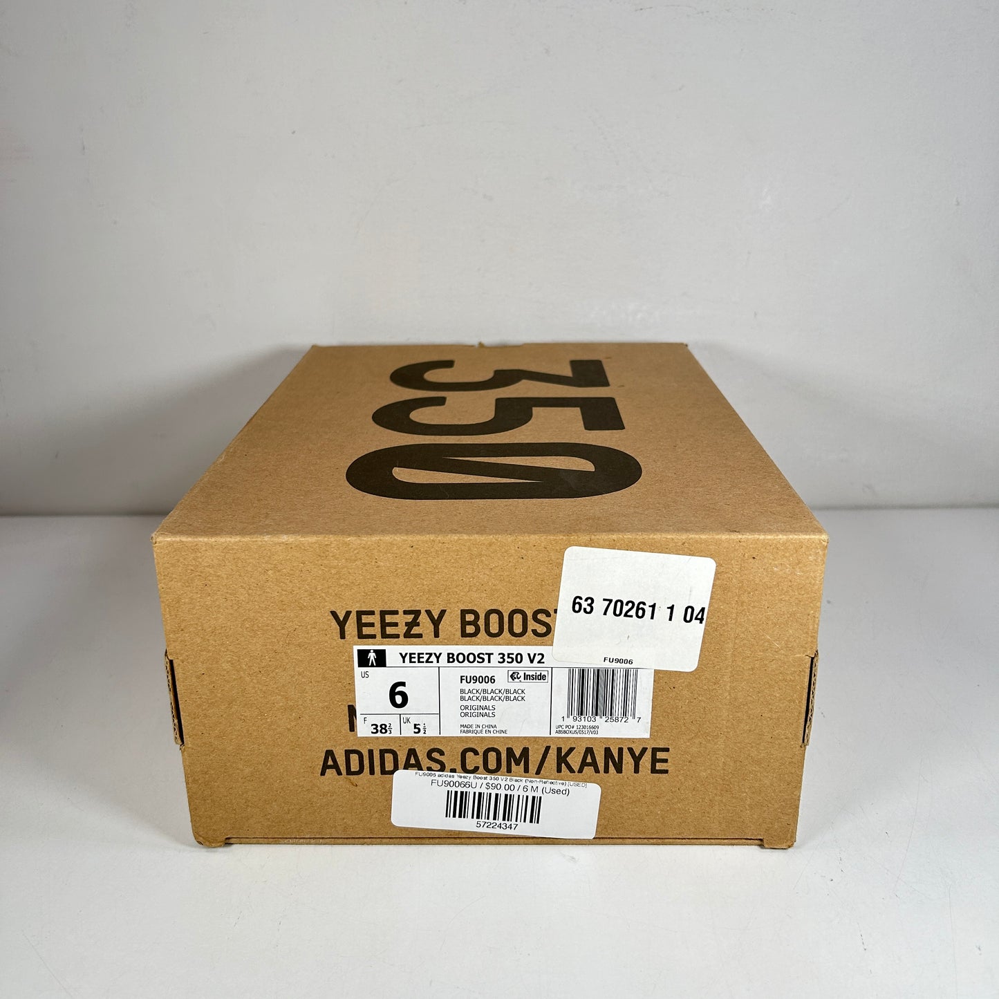 FU9006 adidas Yeezy Boost 350 V2 Black (Non-Reflective) [USED] - 6 M (Used)