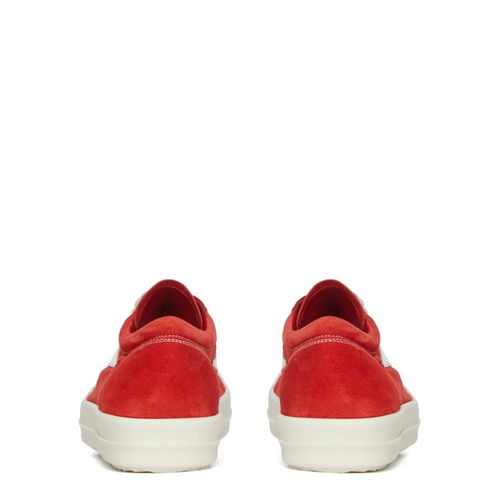 RR01F2897 LVSCOX 7311 Rick Owens Temple Suede Vintage Low Sneaker Carnelian Milk