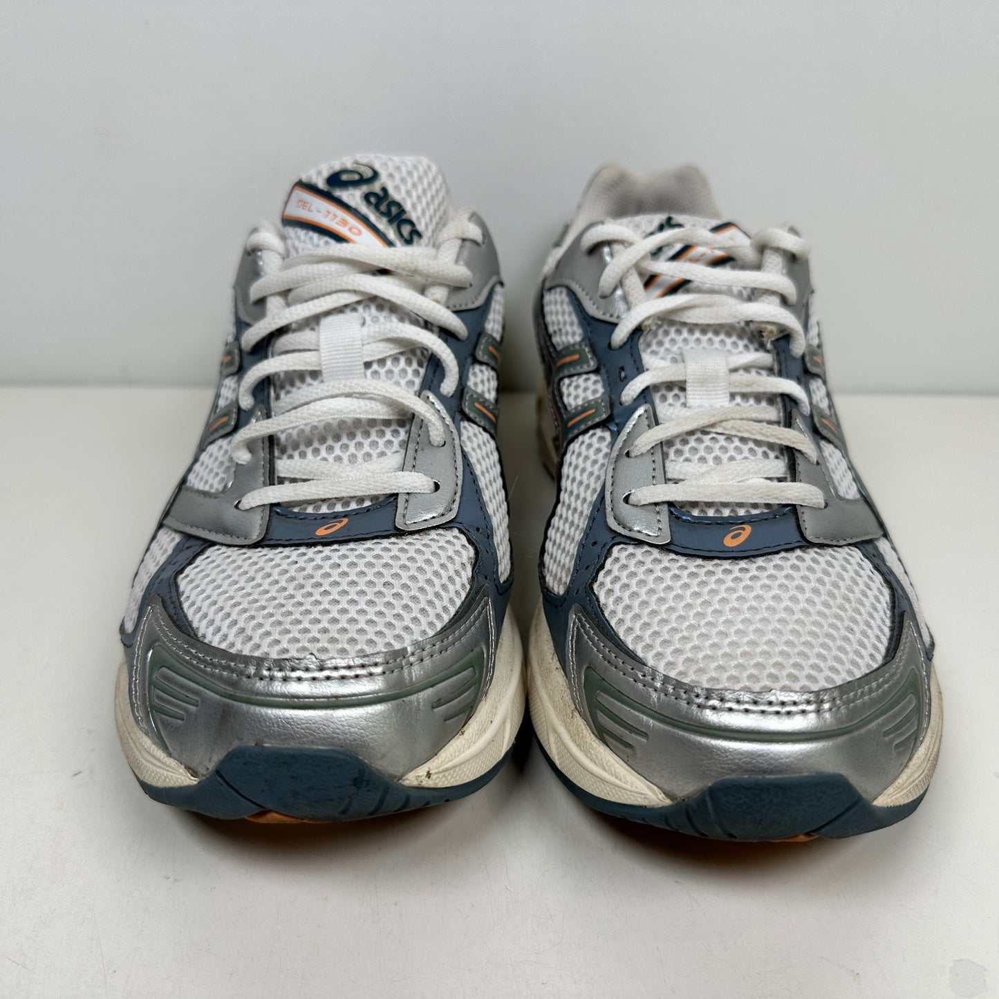 1201A256 110 ASICS Gel-1130 White Ironclad Blue [USED] - 10 M (Used) (No Box) (Missing Insoles)