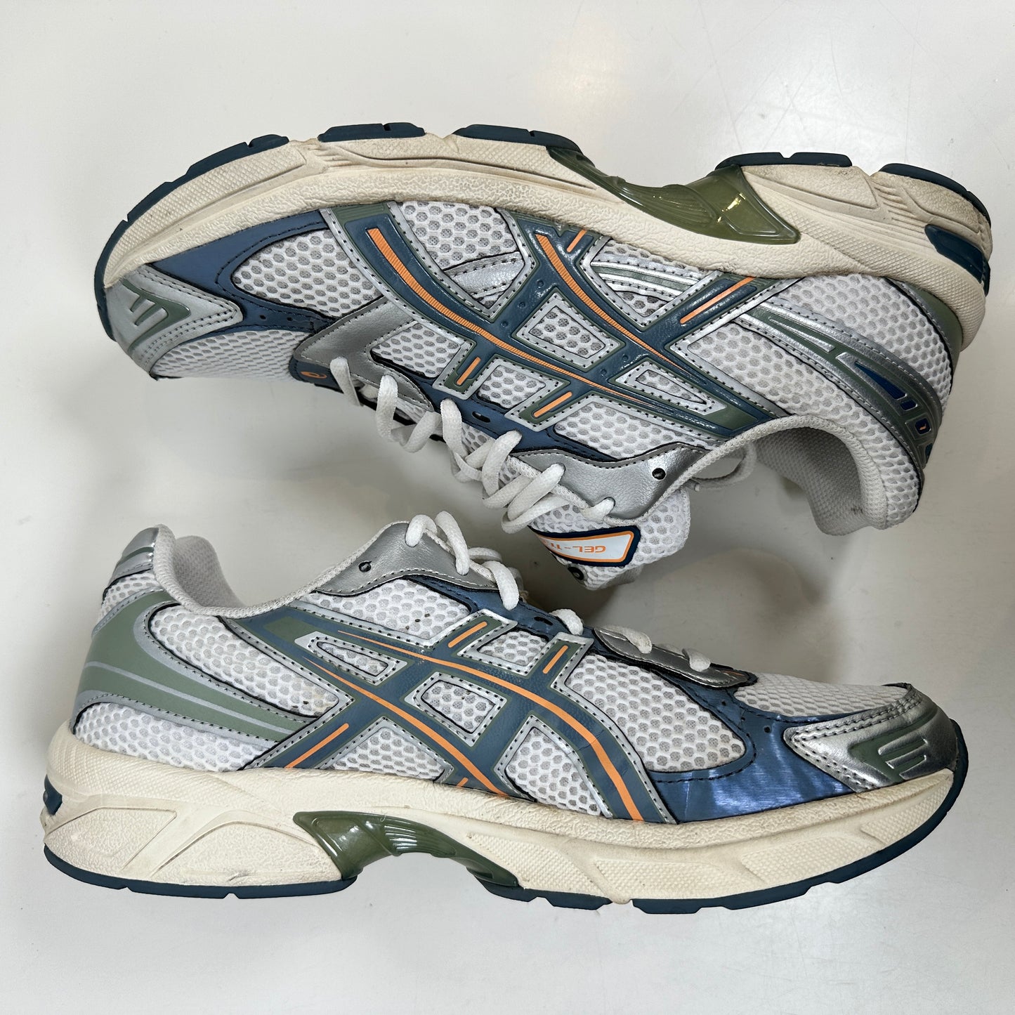 1201A256 110 ASICS Gel-1130 White Ironclad Blue [USED] - 10 M (Used) (No Box) (Missing Insoles)