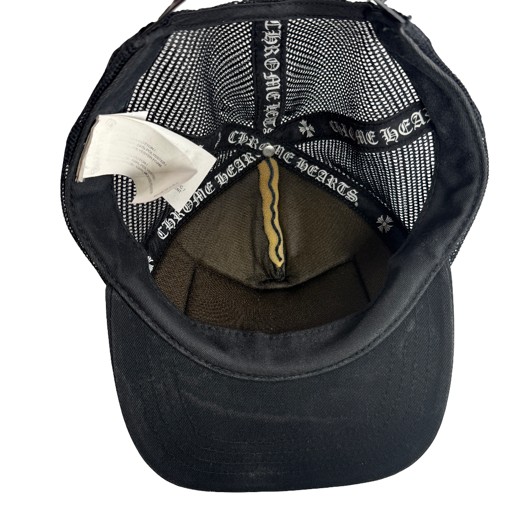Chrome Hearts CH Hollywood Trucker Hat Black/Black [USED2]