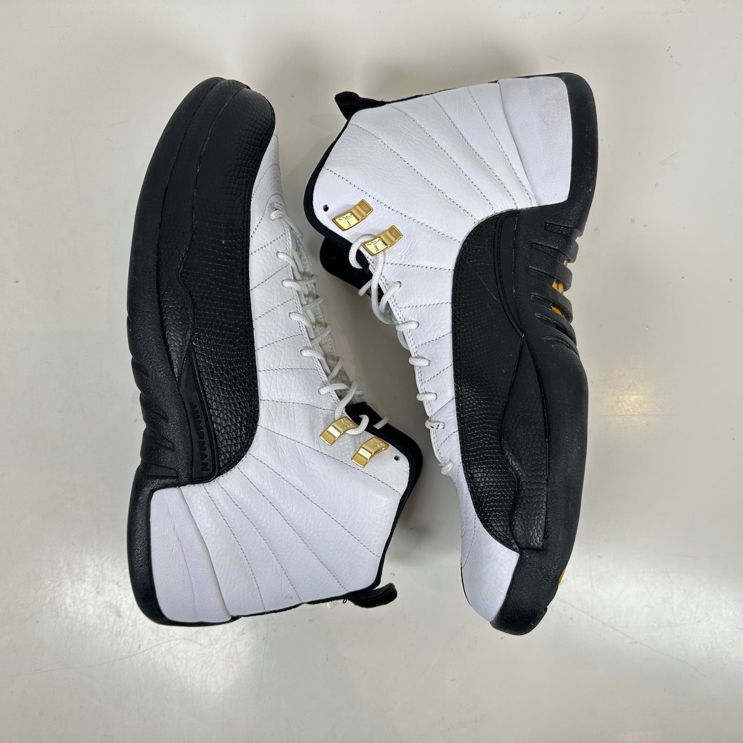 130690 125 Air Jordan talla 12 Taxi 2013 Retro Negro Blanco Oro