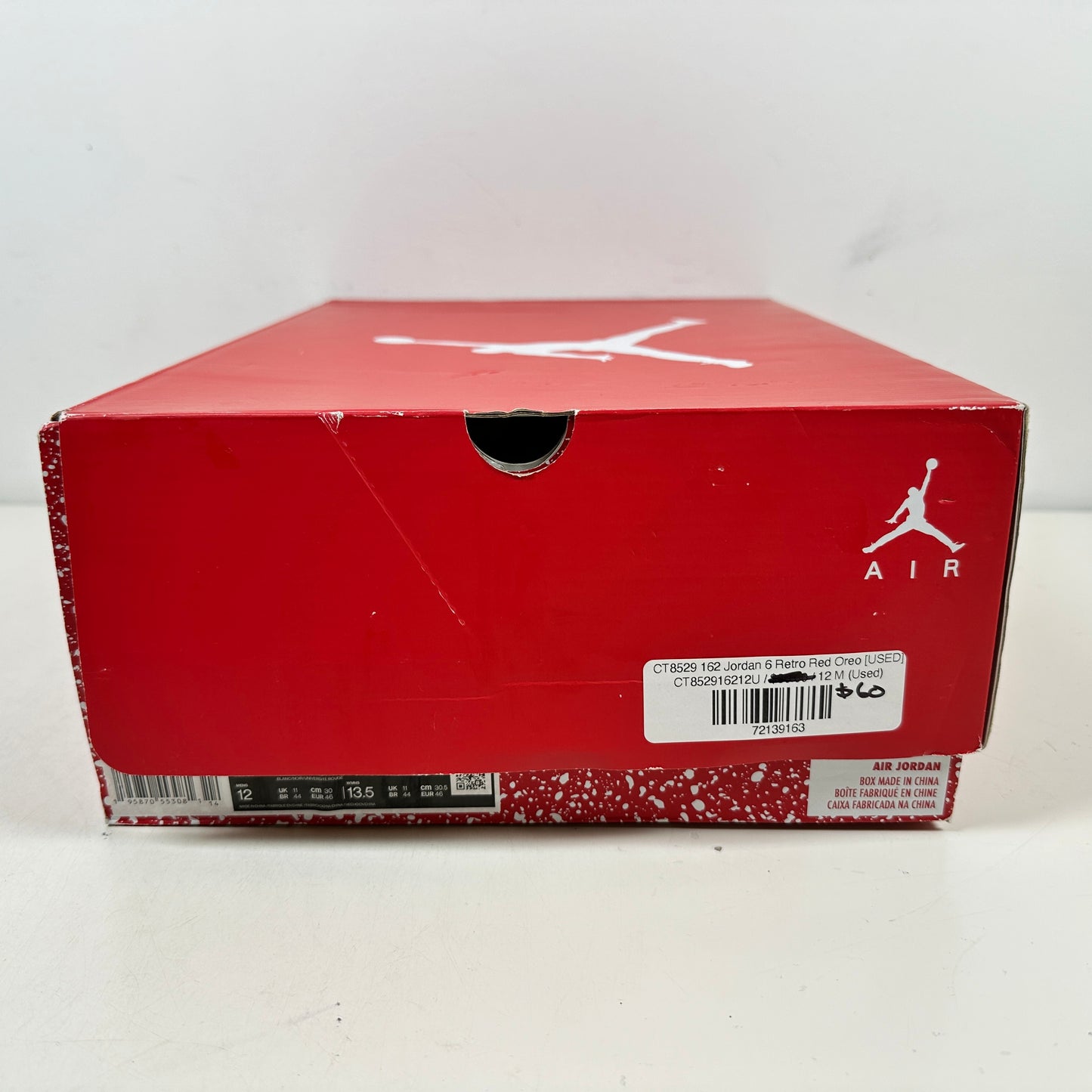 CT8529 162 Jordan 6 Retro Red Oreo [USED] - 12 M (Used)