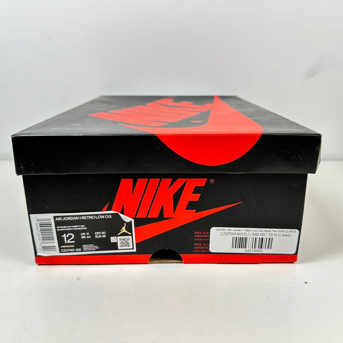 CZ0790 106 Jordan 1 Retro Low OG Punta negra (2023)