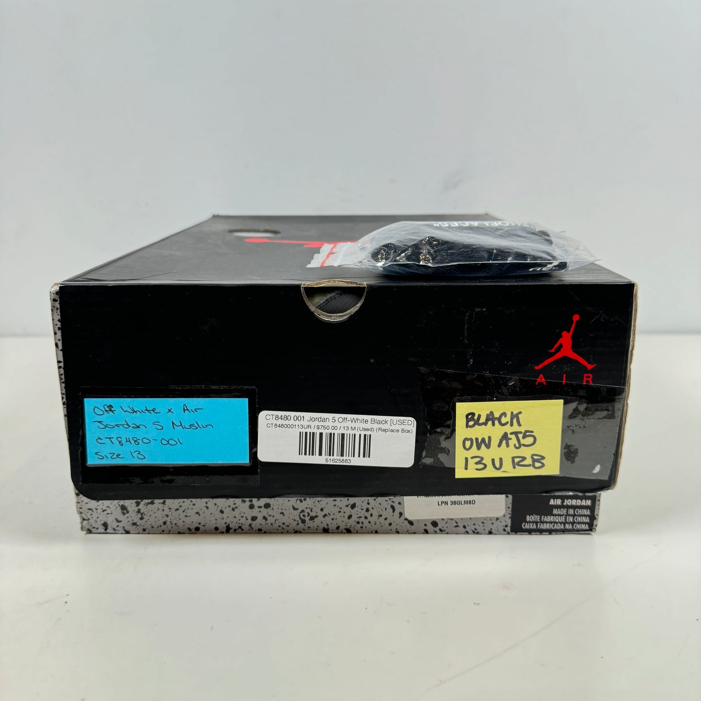 CT8480 001 Jordan 5 Off-White Black [USED] - 13 M (Used) (Replace Box)