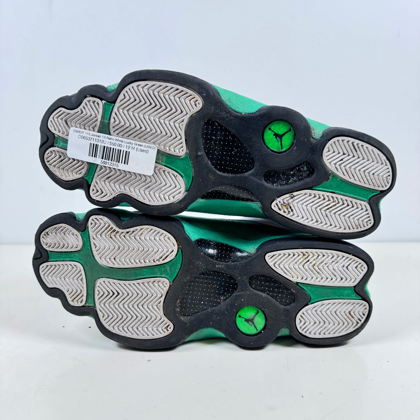 DB6537 113 Jordan 13 Retro White Lucky Green [USED] - 12 M (Used)