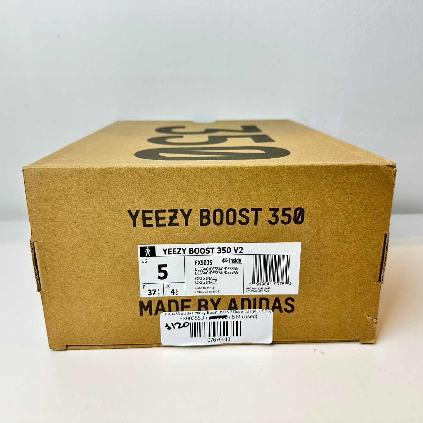 FX9035 adidas Yeezy Boost 350 V2 Desert Sage [USED] - 5 M (Used)