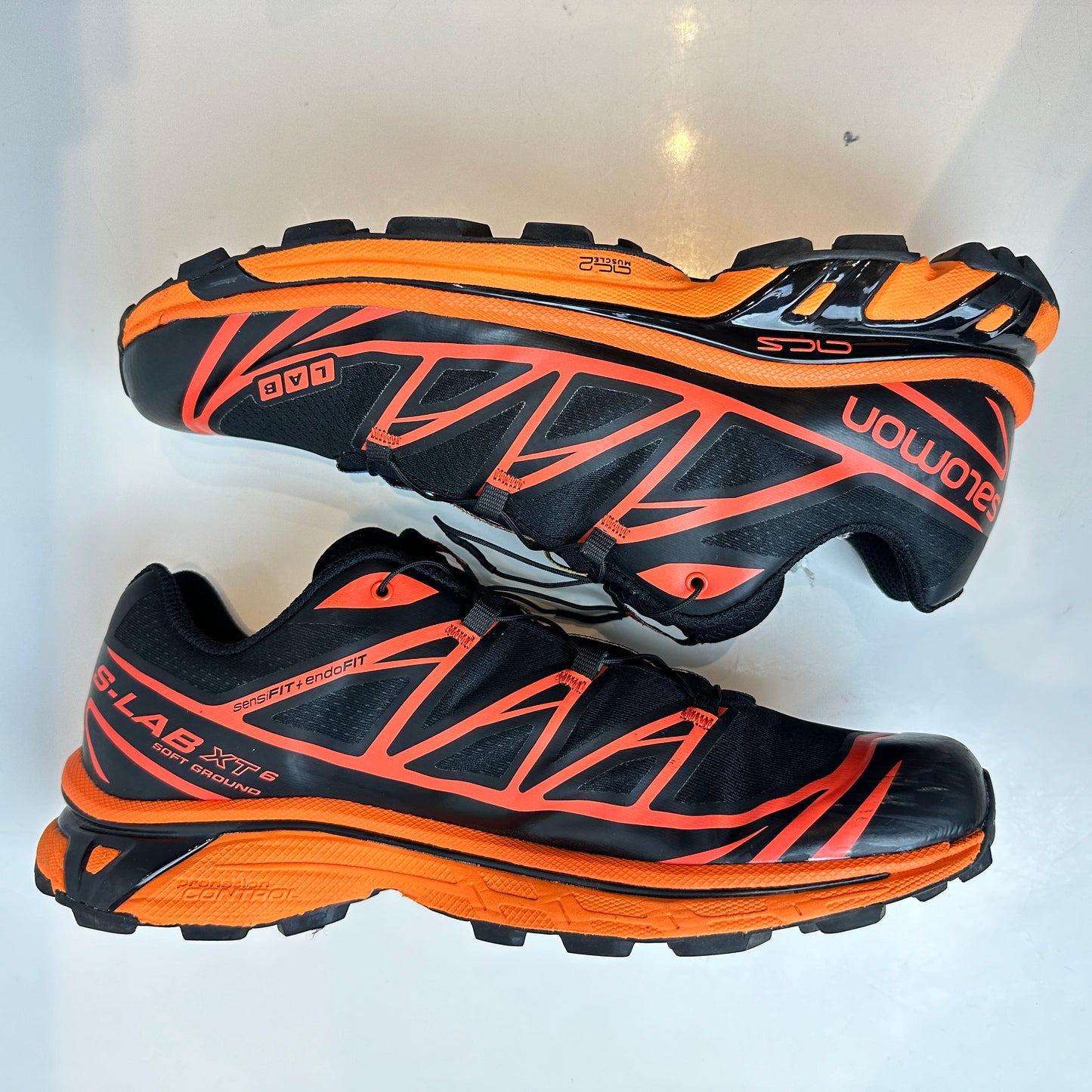 L416203 Salomon XT-6 Black Magnet Vibrant Orange [USED] - 10.5 M (Used) (No Box)