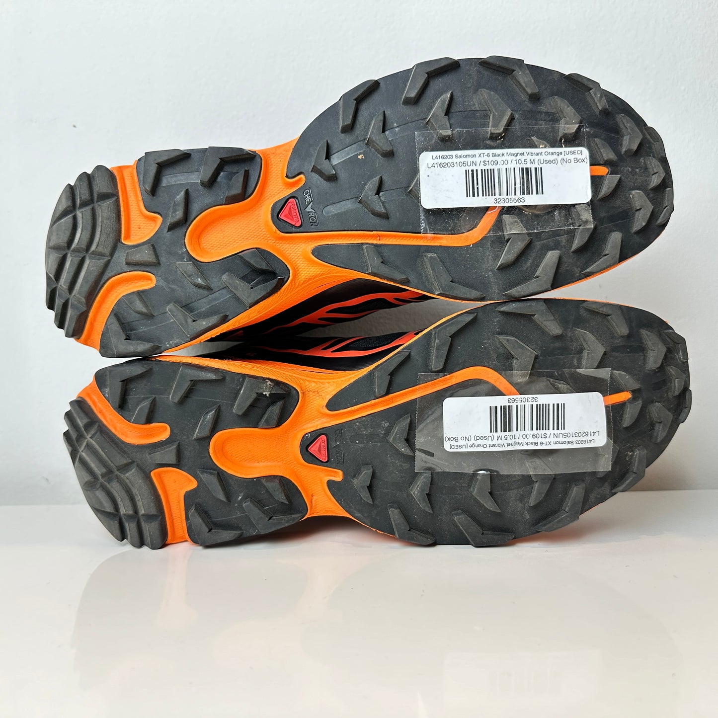 L416203 Salomon XT-6 Black Magnet Vibrant Orange [USED] - 10.5 M (Used) (No Box)