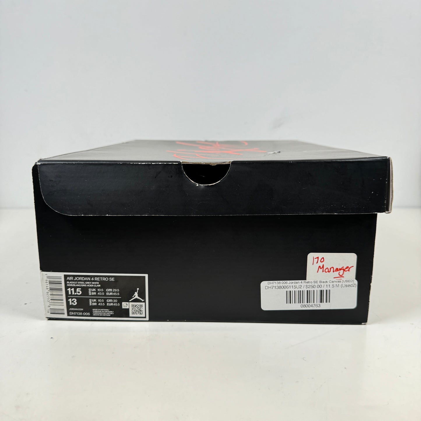 DH7138 006 Jordan 4 Retro SE Black Canvas [USED] - 11.5 M (Used2)