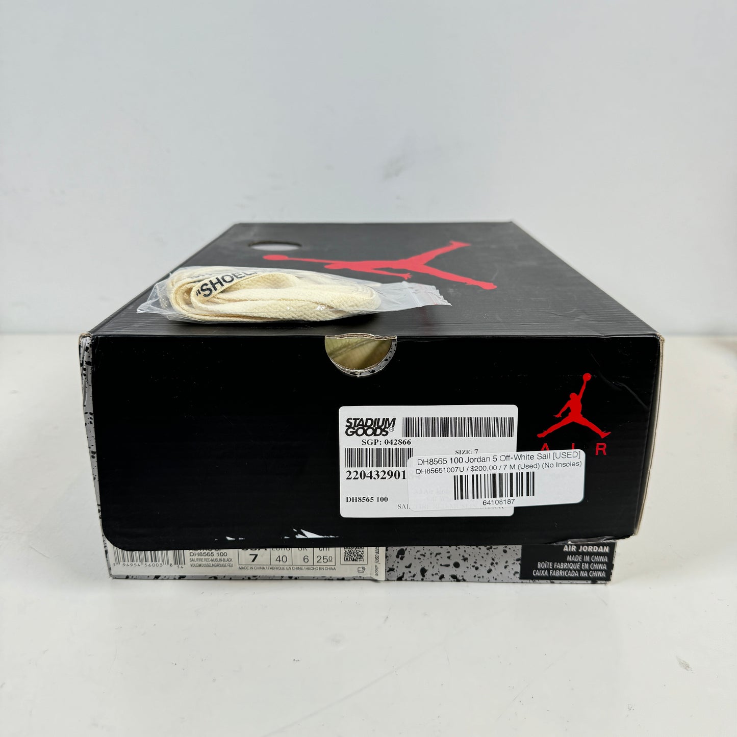 DH8565 100 Jordan 5 Off-White Sail [USED] - 7 M (Used) (No Insoles)