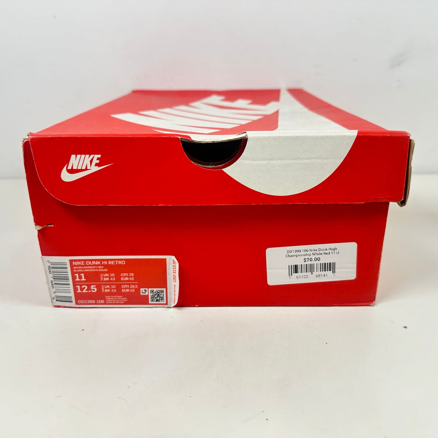 DD1399 106 Nike Dunk High Championship White Red [USED] - 11 M (Used)