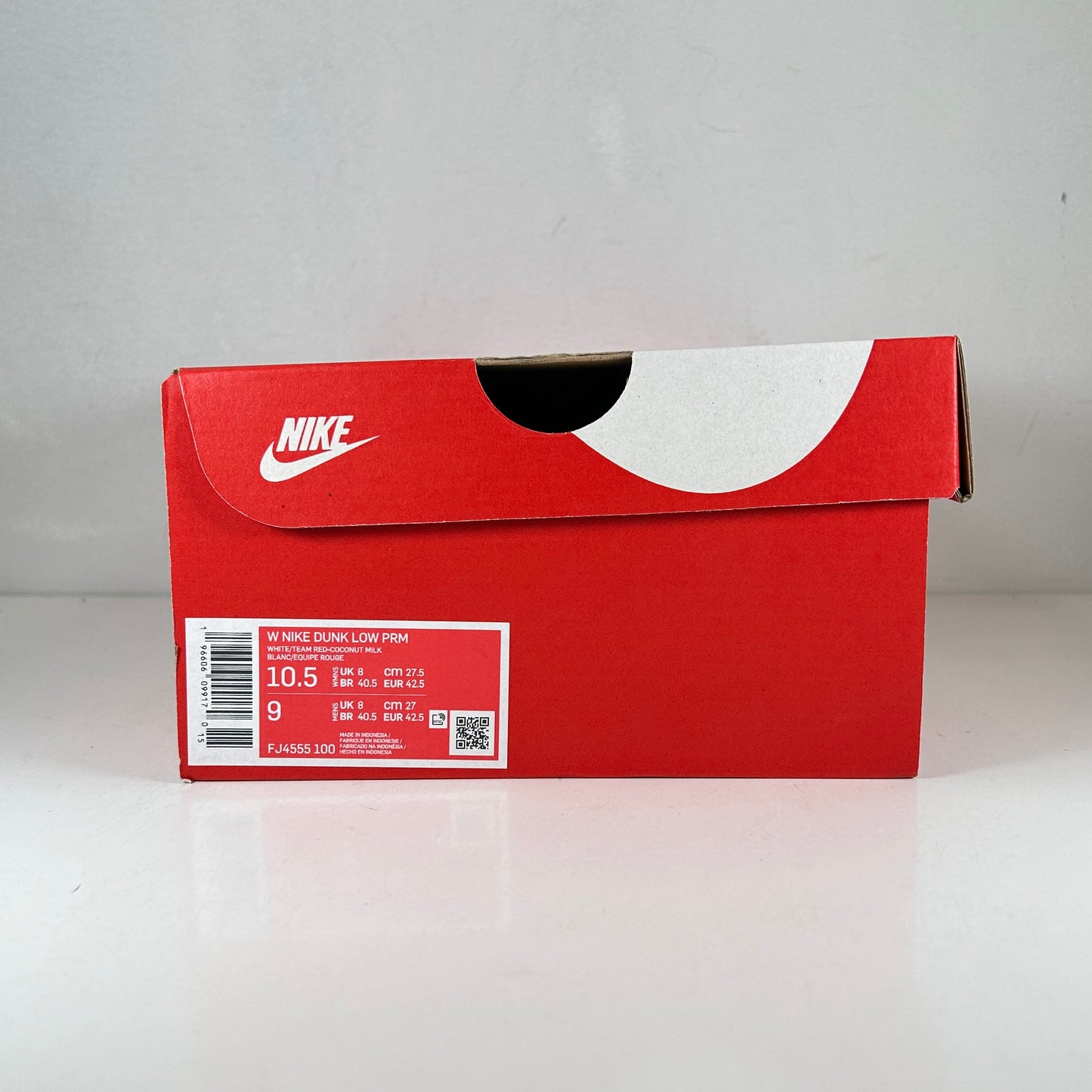 FJ4555 100 Nike Dunk Low PRM Vintage Team Red (Women's) [USED] - 10.5 W (Used)