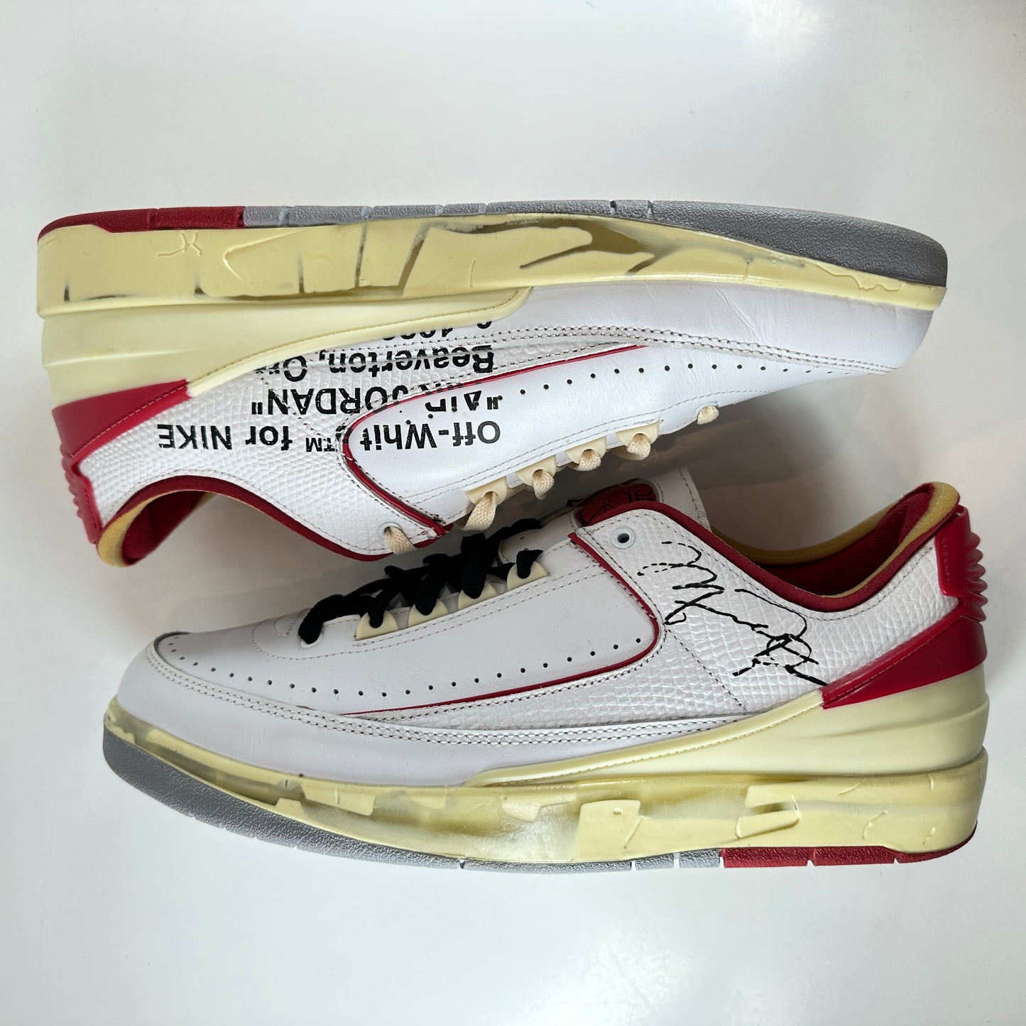 DJ4375 106 Jordan 2 Retro Low SP Off-White White Red [USED] - 13 M (Used) (No Box)