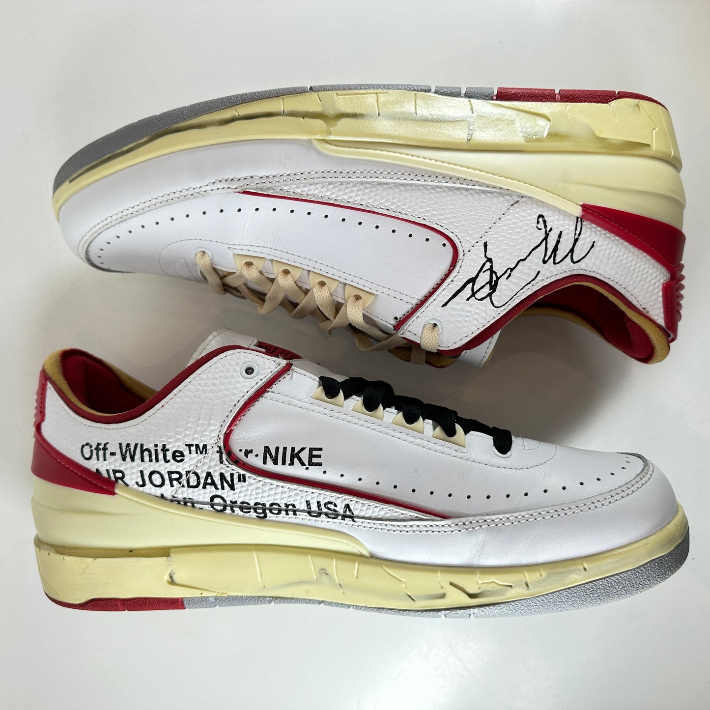 DJ4375 106 Jordan 2 Retro Low SP Off-White White Red [USED] - 13 M (Used) (No Box)