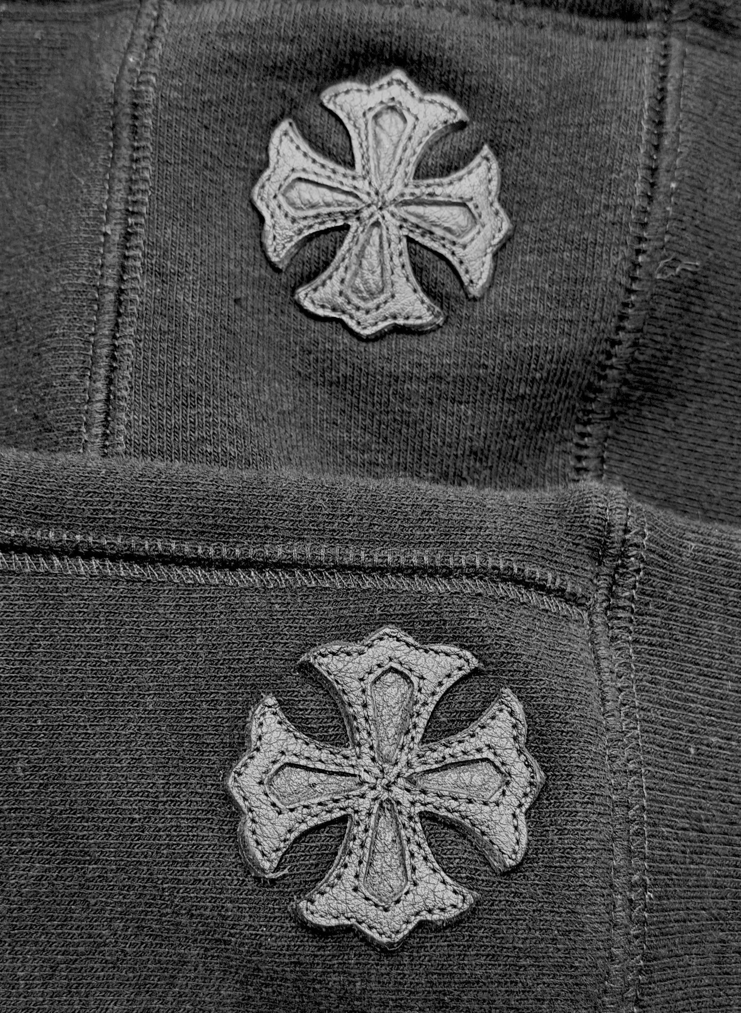 Chrome Hearts Vertical Logo Plus Cross Patch Hoodie Black