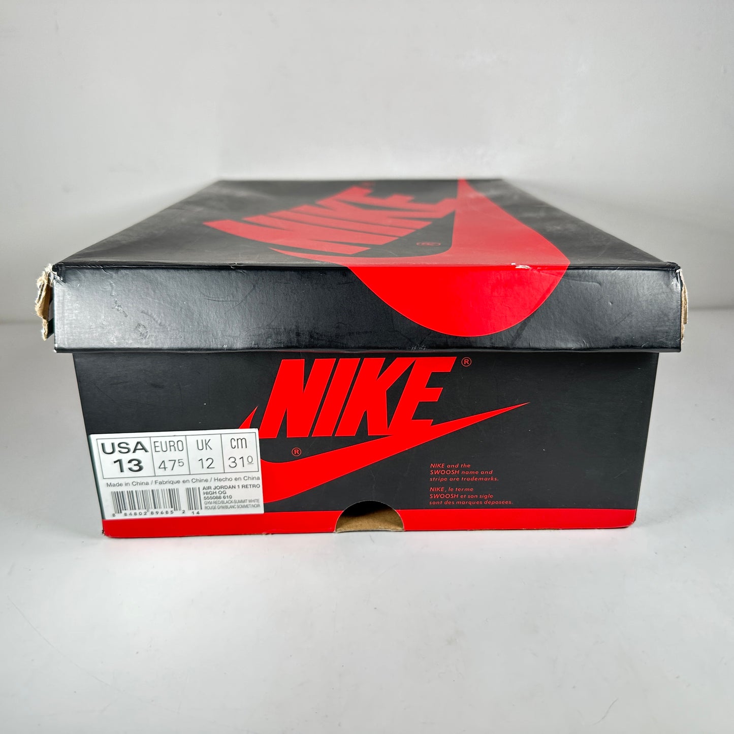 555088 610 Jordan 1 Bred Toe [USED] - 13 M (Used)