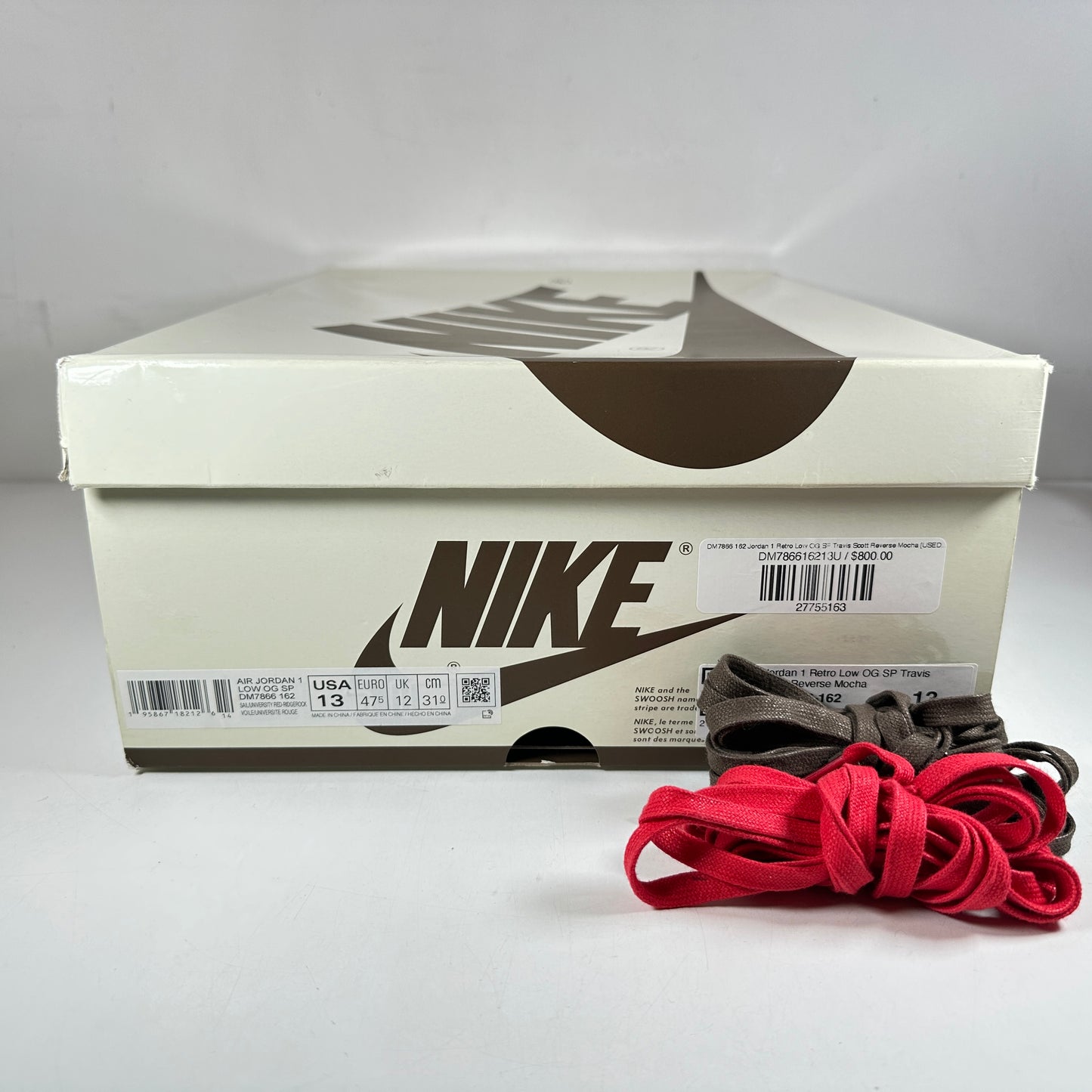 DM7866 162 Jordan 1 Retro Low OG SP Travis Scott Reverse Mocha [USED] - 13 M (Used)