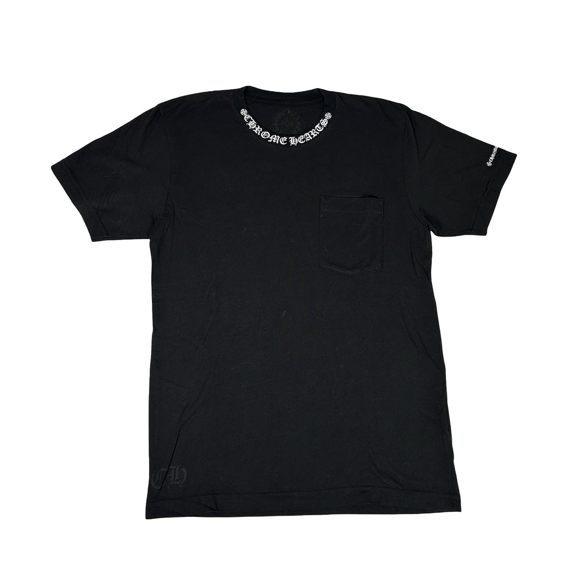 Chrome Hearts Neck Logo Black Cross Pocket Tee [USED] - M (Used)