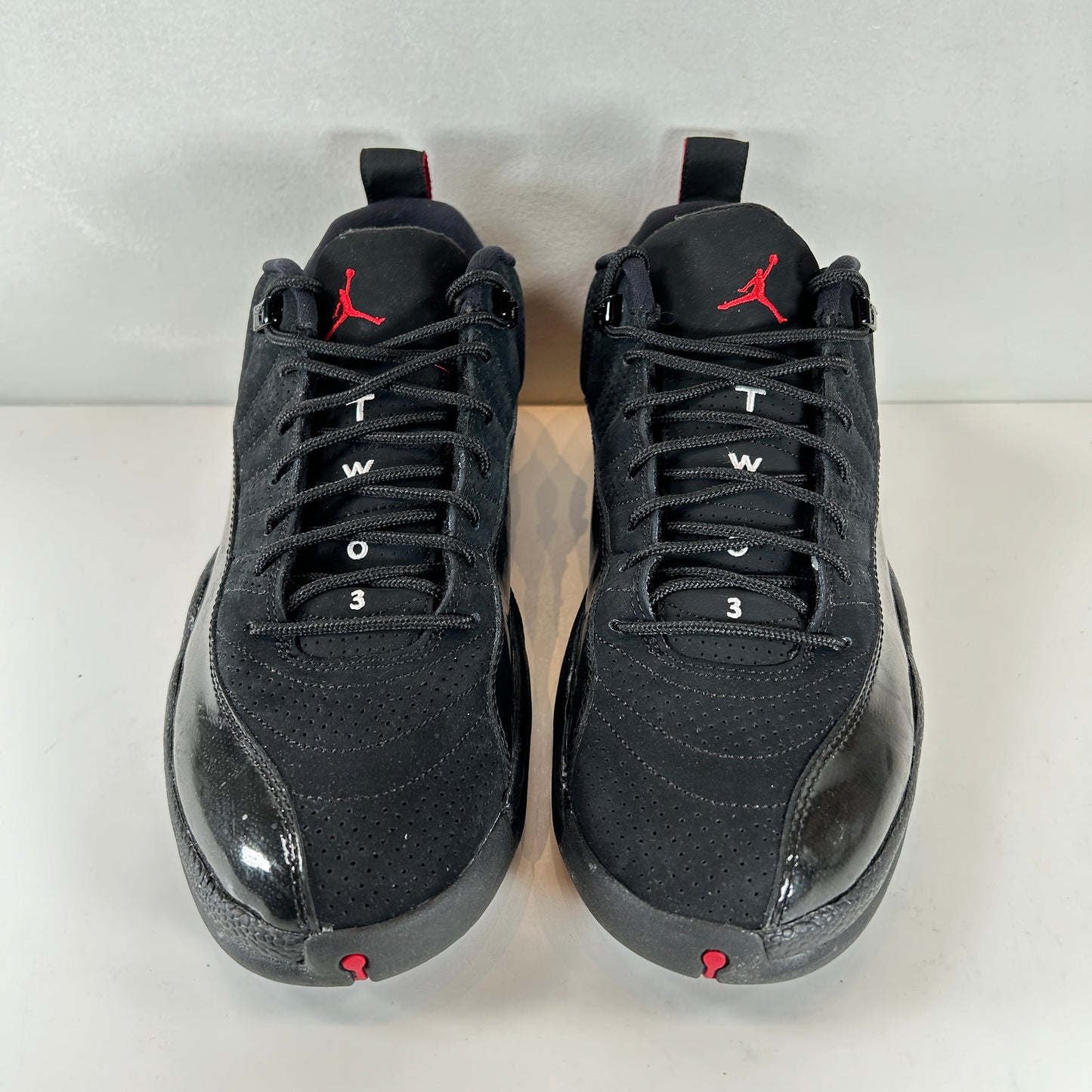 308317 001 Jordan 12 Retro Low Black Patent [USED] - 10.5 M (Used)
