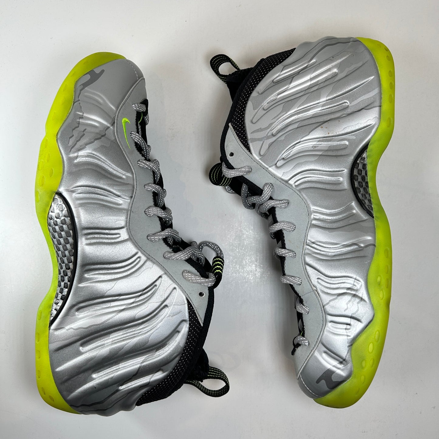 575420 004 Nike Air Foamposite One Silver Volt Camo [USED] - 11 M (Used) (Replace Box)