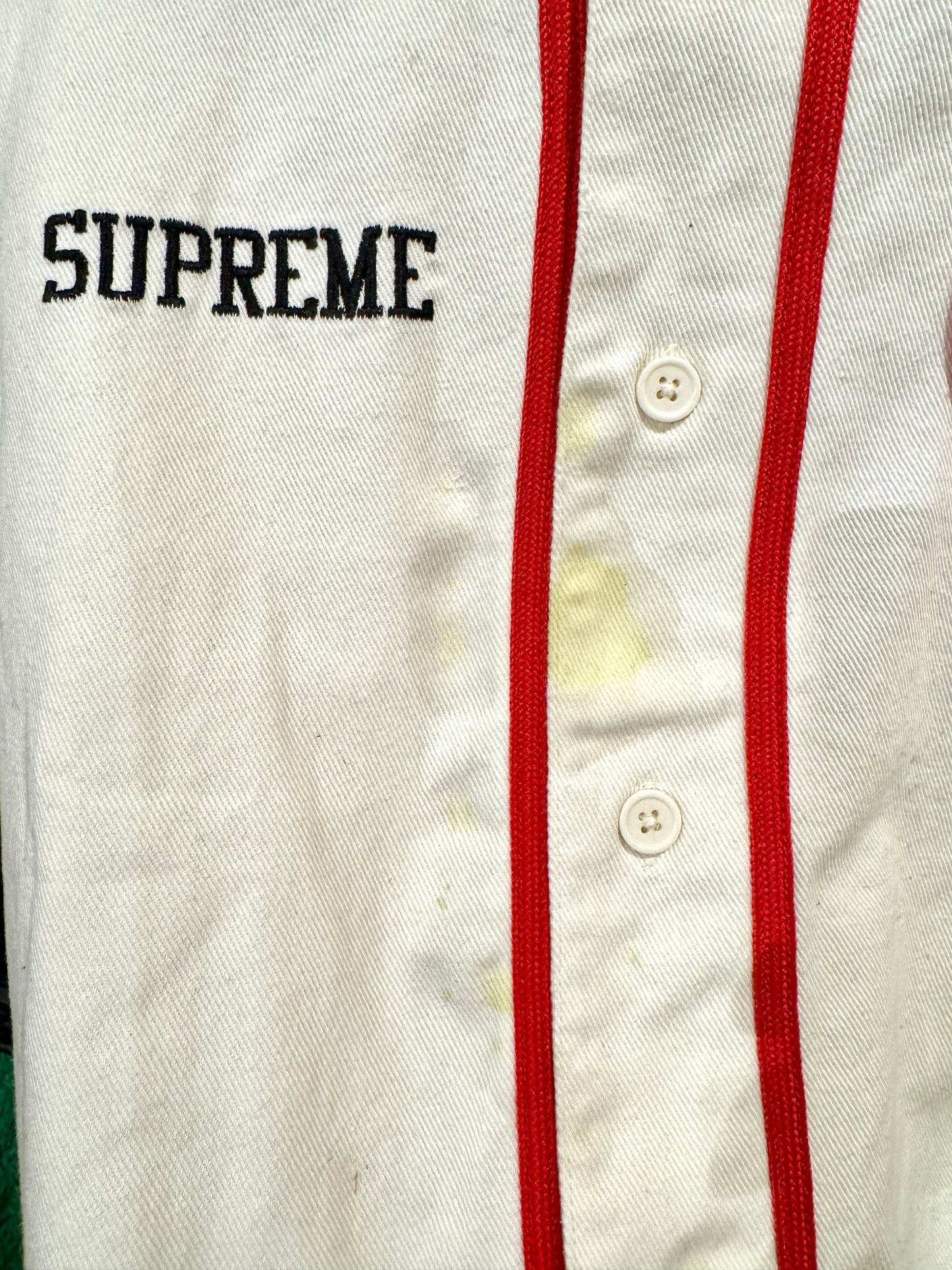 Supreme 40 Acres Twill Baseball Jersey White [USED] - S (Used)
