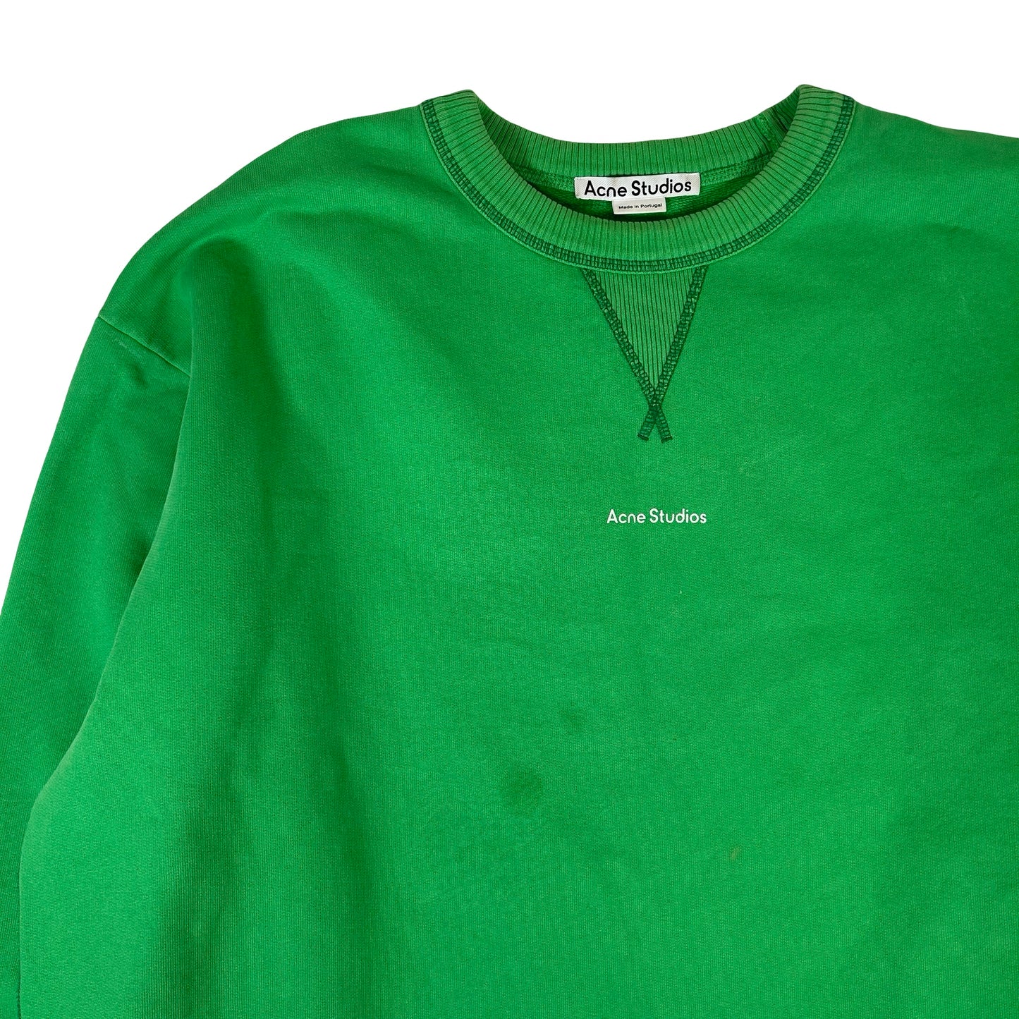 Acne Studios Logo Print Sweatshirt Bright Green [USED] - L (Used)