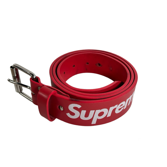 Supreme Repeat Leather Belt Red (SS24) [USED] - L (Used)
