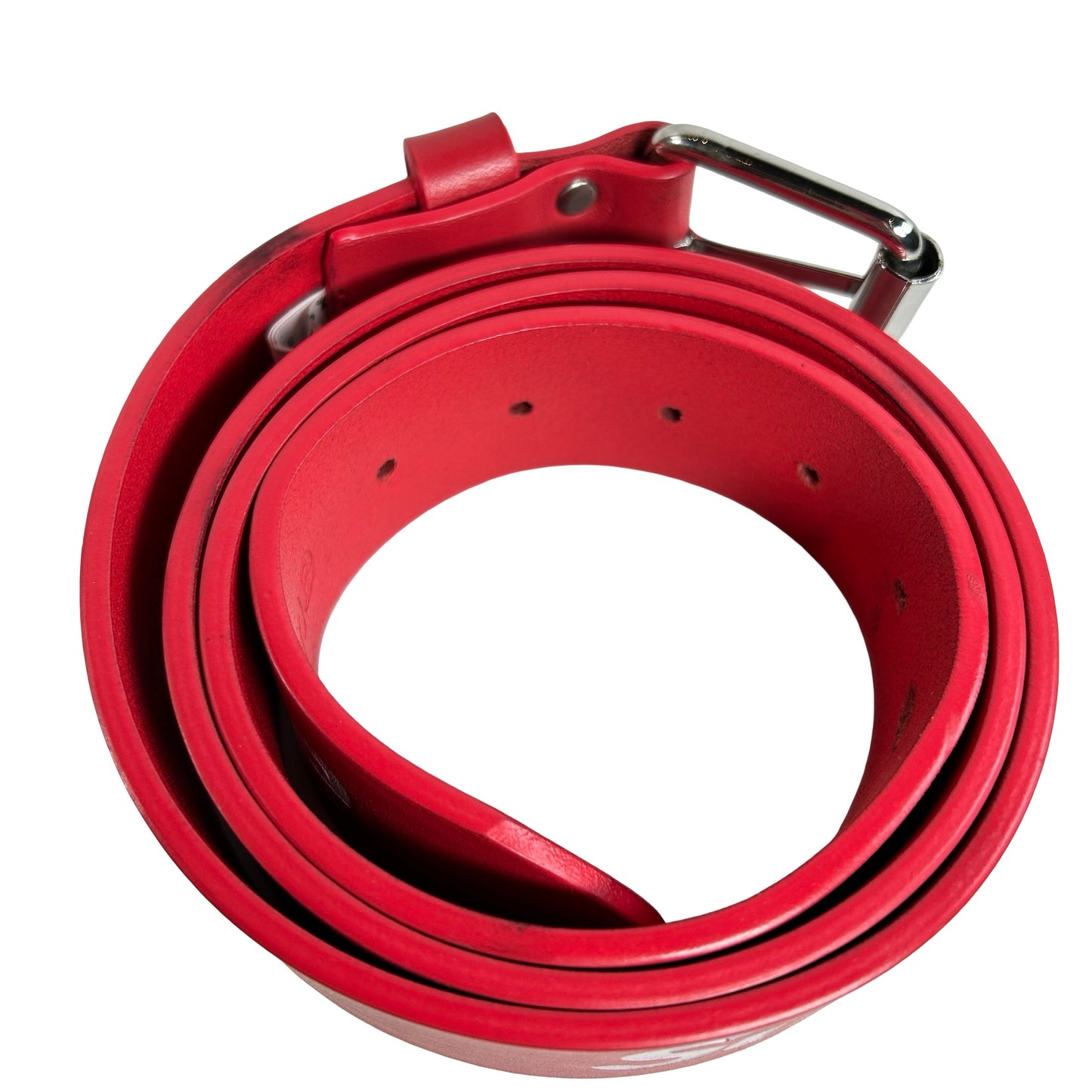 Supreme Repeat Leather Belt Red (SS24) [USED] - L (Used)