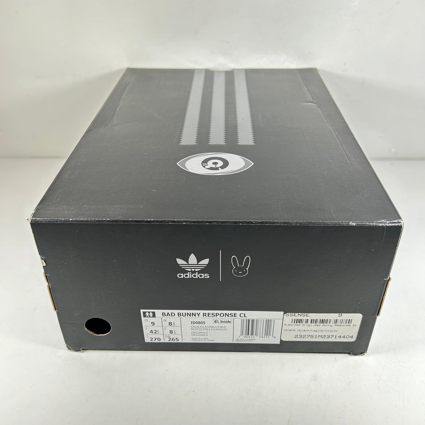 ID0805 adidas Response CL Bad Bunny Triple Black [USED] - 9 M (Used)