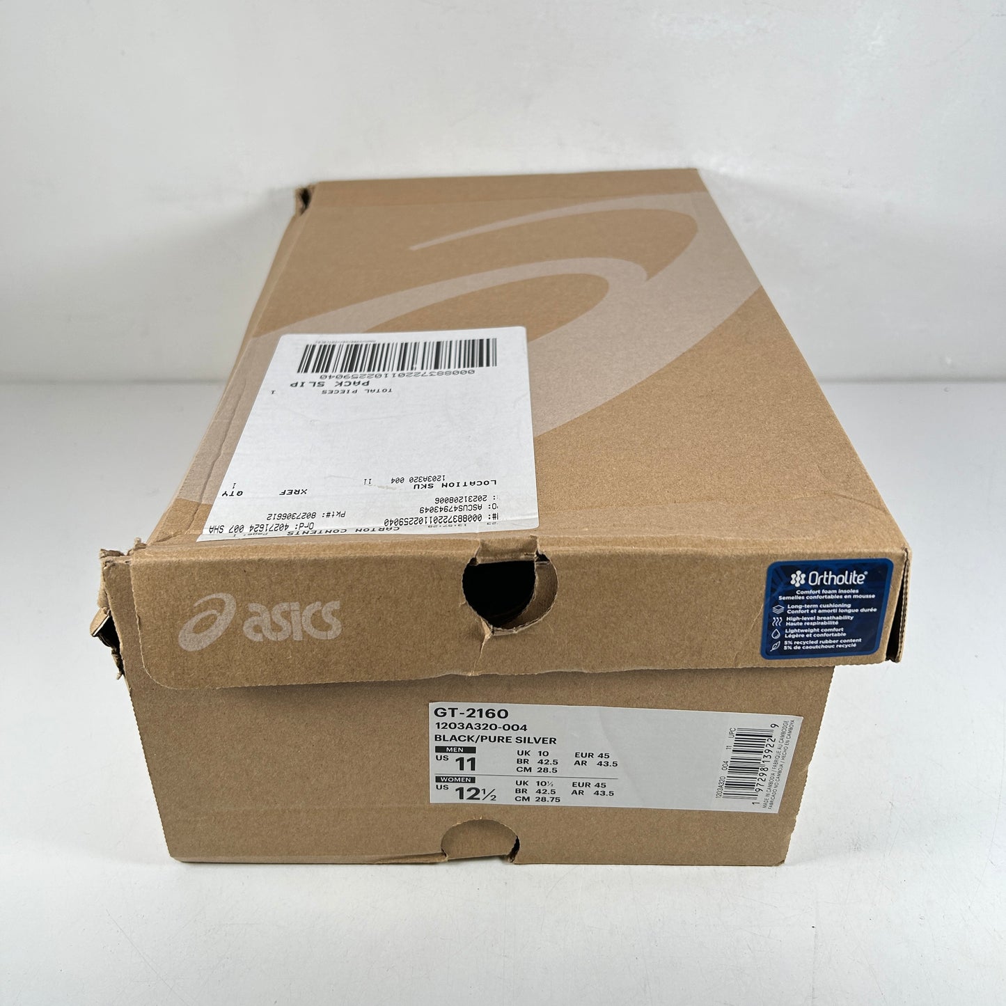 1203A320 004 ASICS GT-2160 Black Pure Silver Bright Blue [USED] - 11 M (Used)
