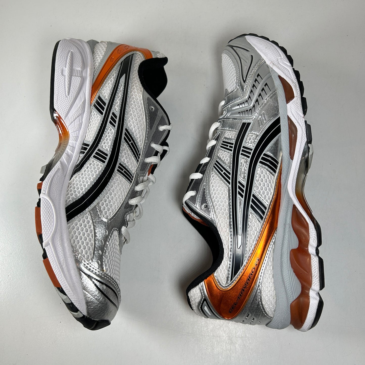 1201A019 109 ASICS Gel-Kayano 14 White Piquant Orange [USED] - 11.5 (Used) (No Box)