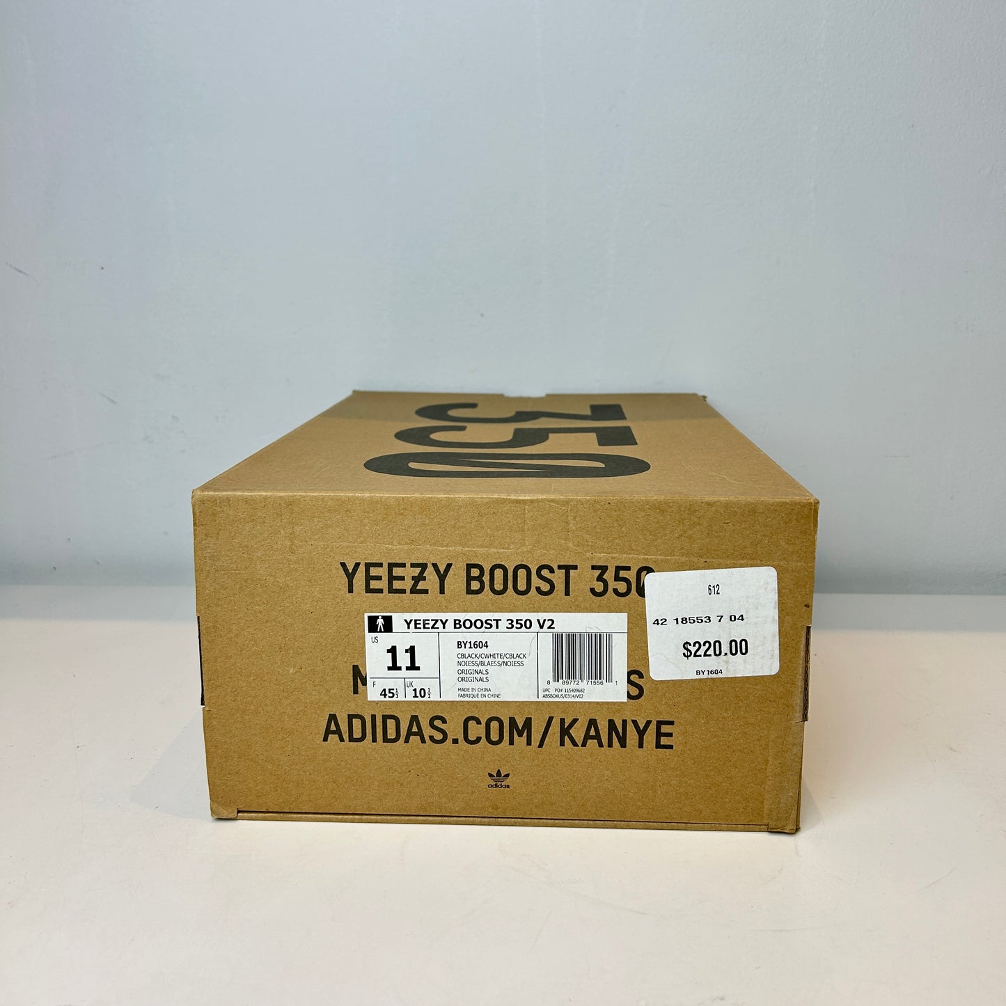 BY1604 Adidas Yeezy Boost 350 V2 Core Black White [USED] - 11 M (Used)