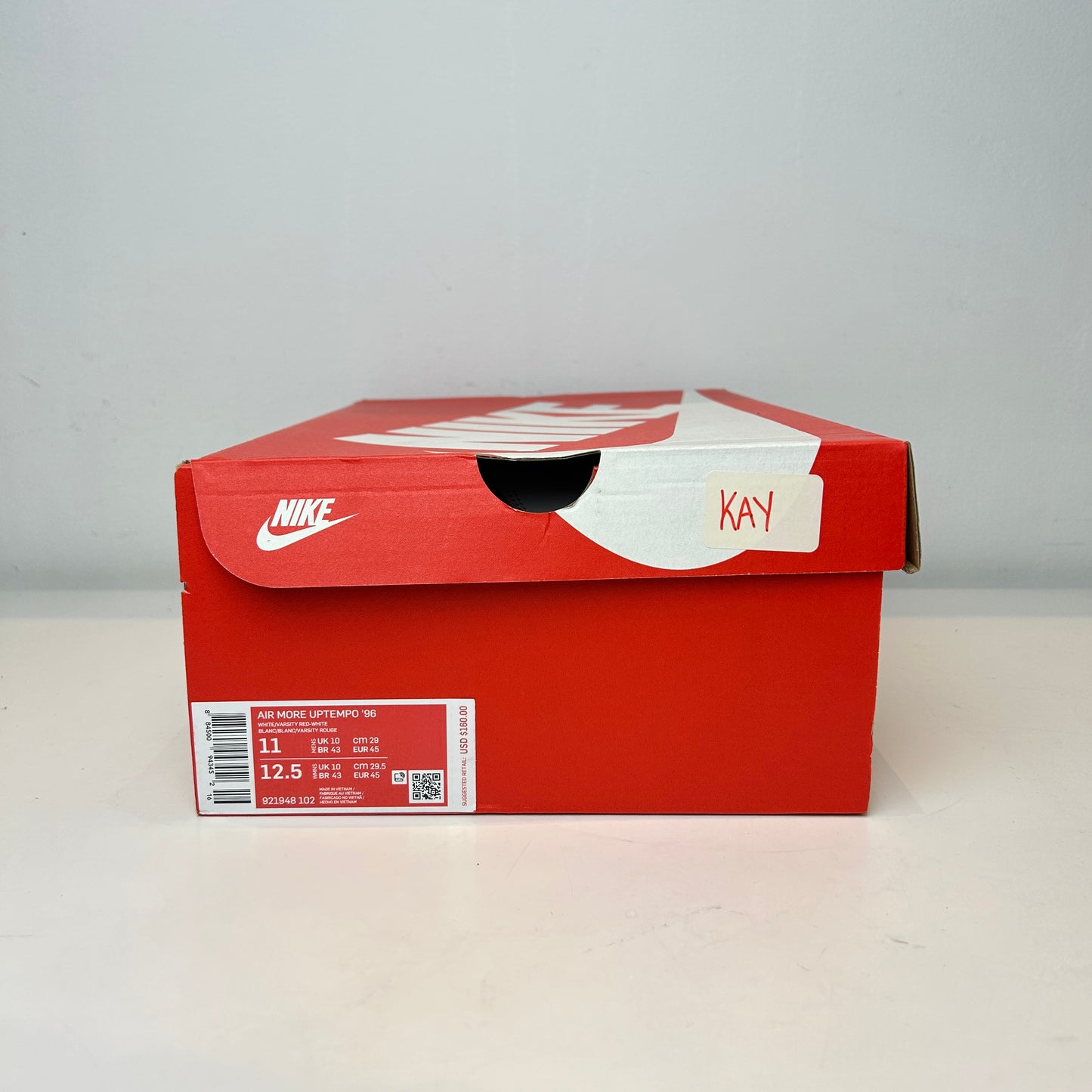 921948 102 Nike Air More Uptempo White Varsity Red Outline [USED] - 11 M (Used)