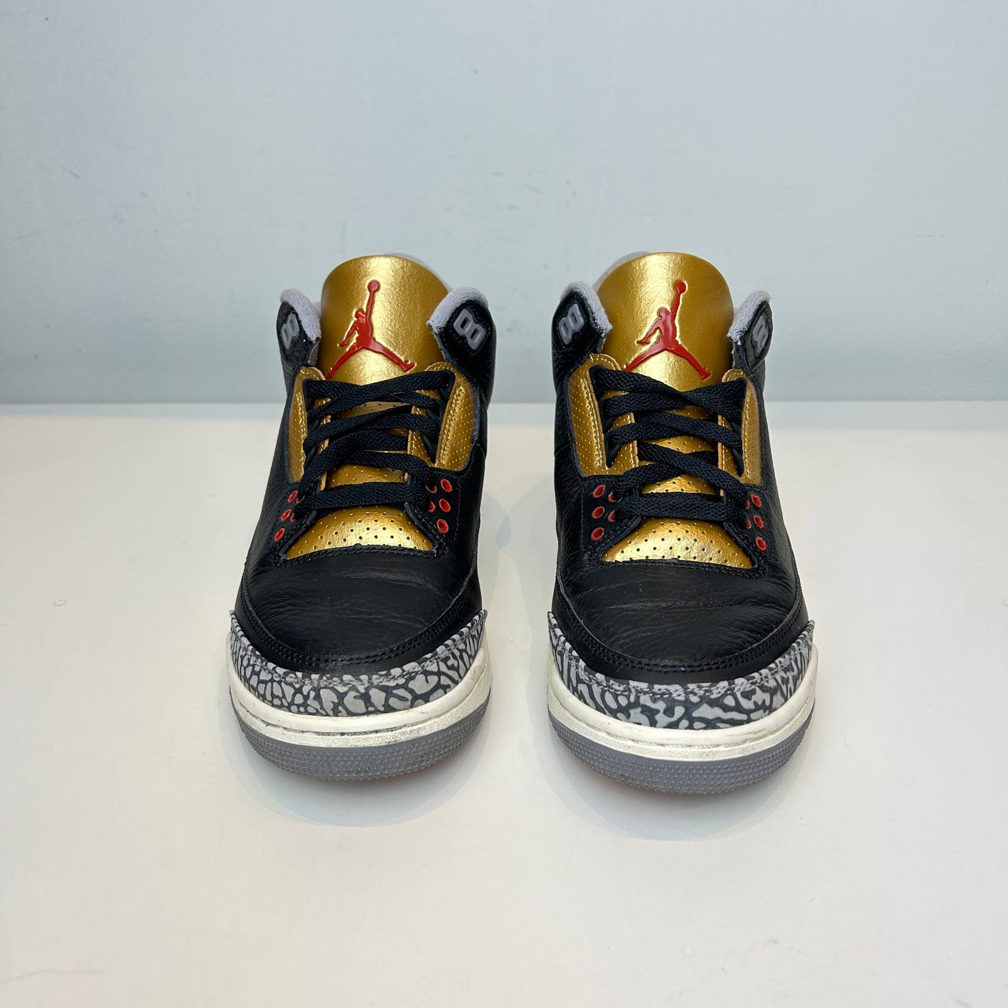 CK9246 067 Jordan 3 Retro Black Cement Gold (W) [USED] - 9 W (Used)