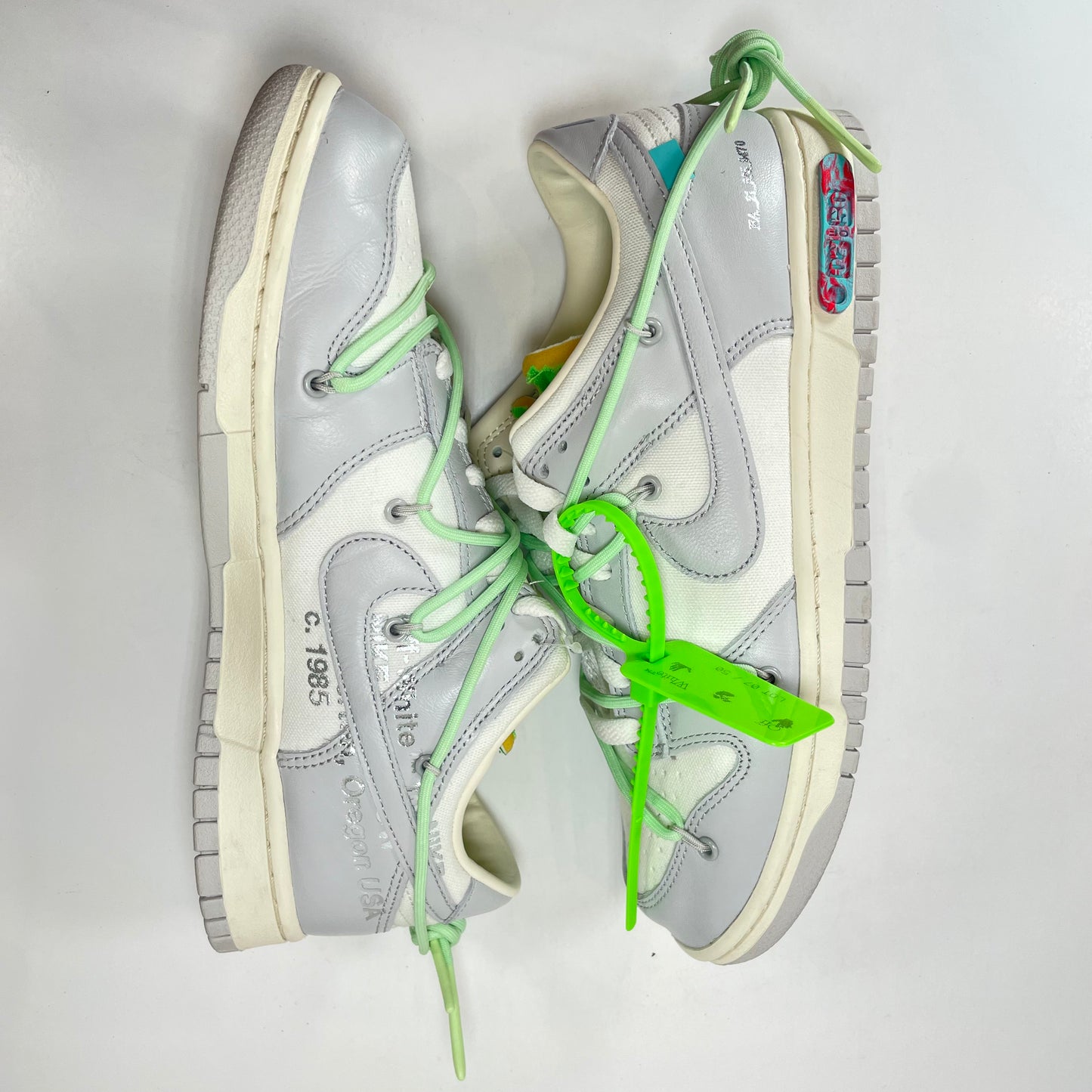 DM1602 108 Nike Dunk Low Off-White Lot 7 [USED] - 9.5 M (Used)