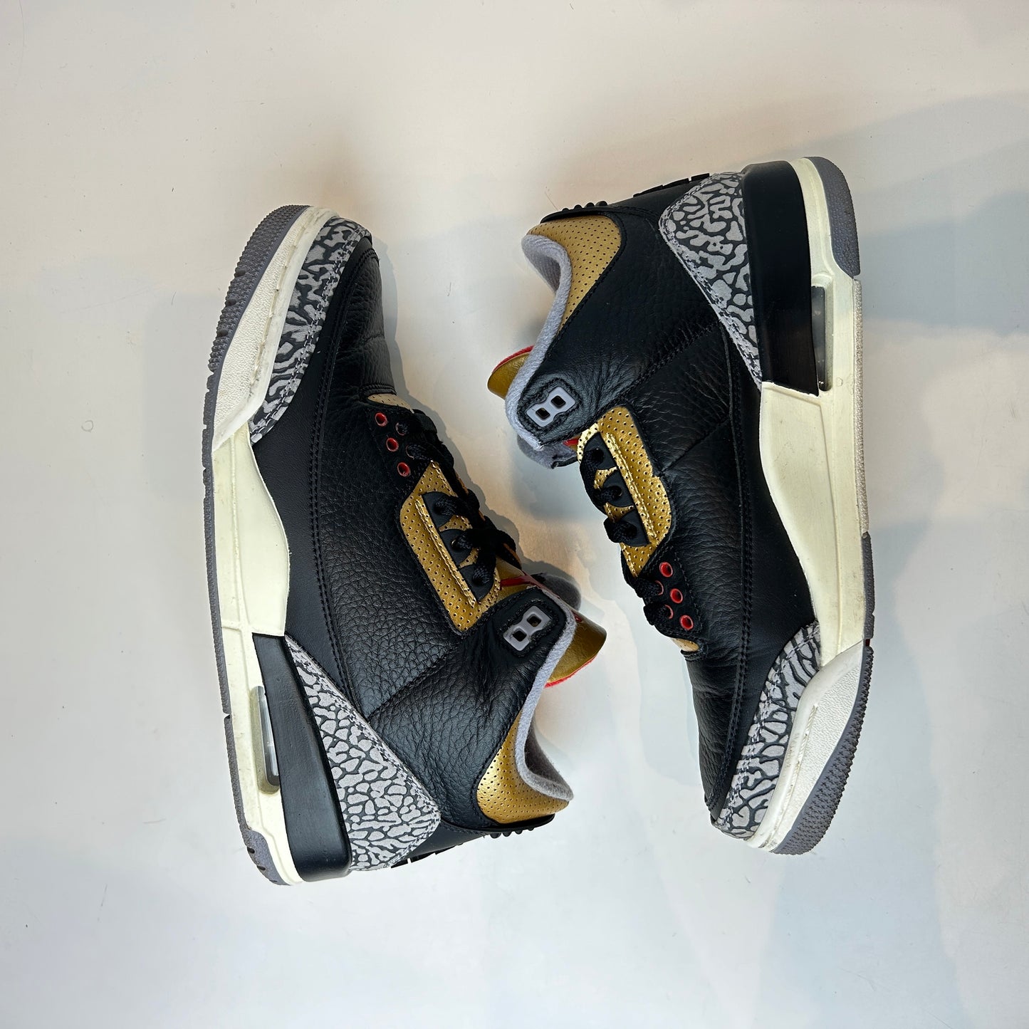 CK9246 067 Jordan 3 Retro Black Cement Gold (W) [USED] - 9 W (Used)