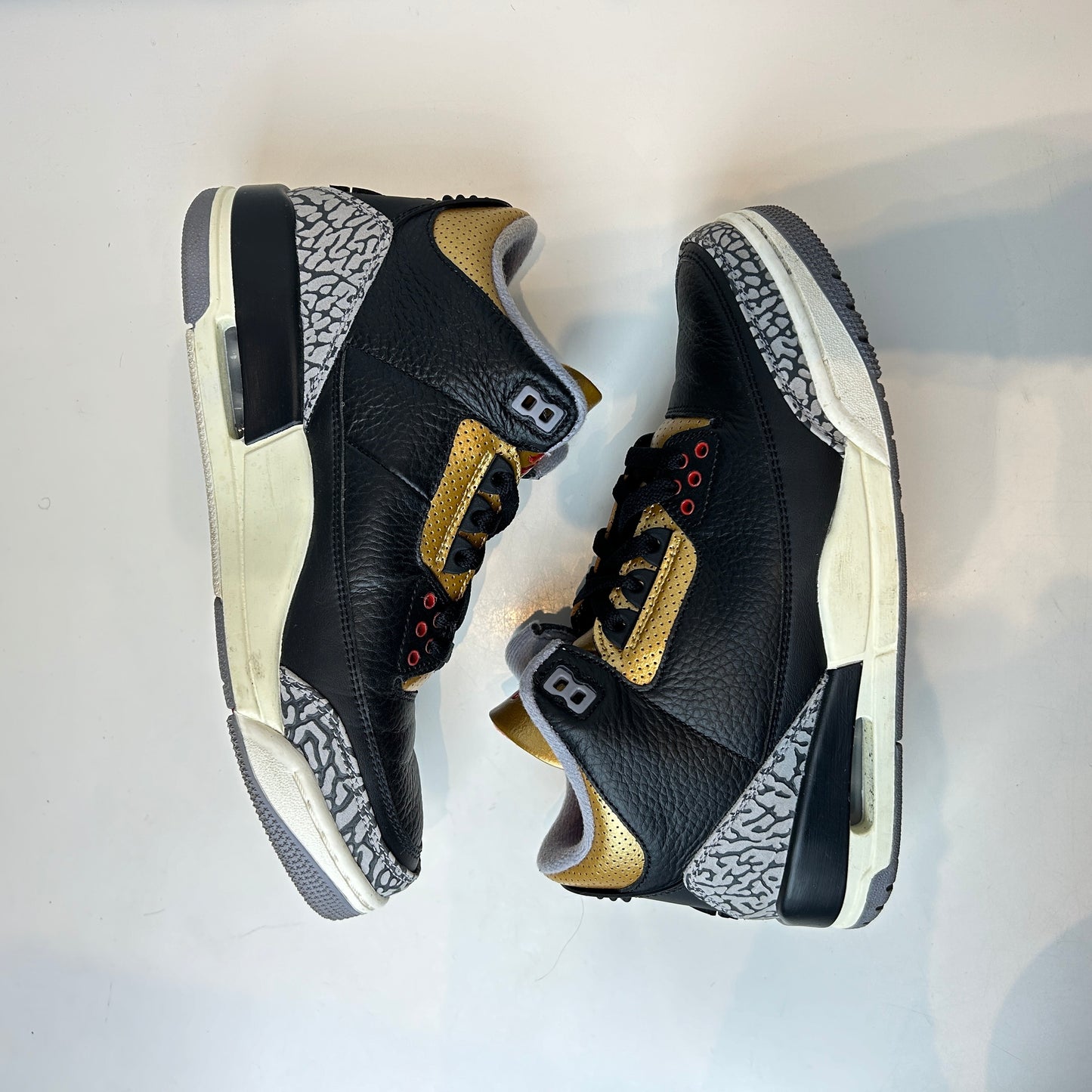 CK9246 067 Jordan 3 Retro Black Cement Gold (W) [USED] - 9 W (Used)
