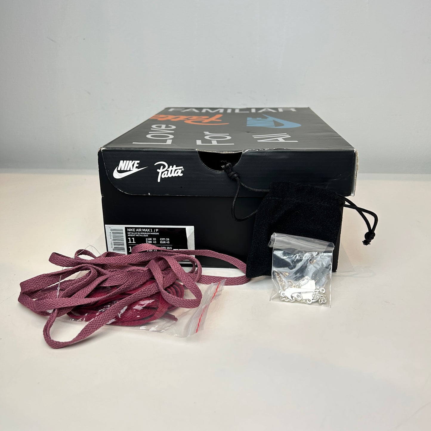 DO9549 001 Nike Air Max 1 Patta Waves Rush Maroon  [USED] - 11 M (VNDS)