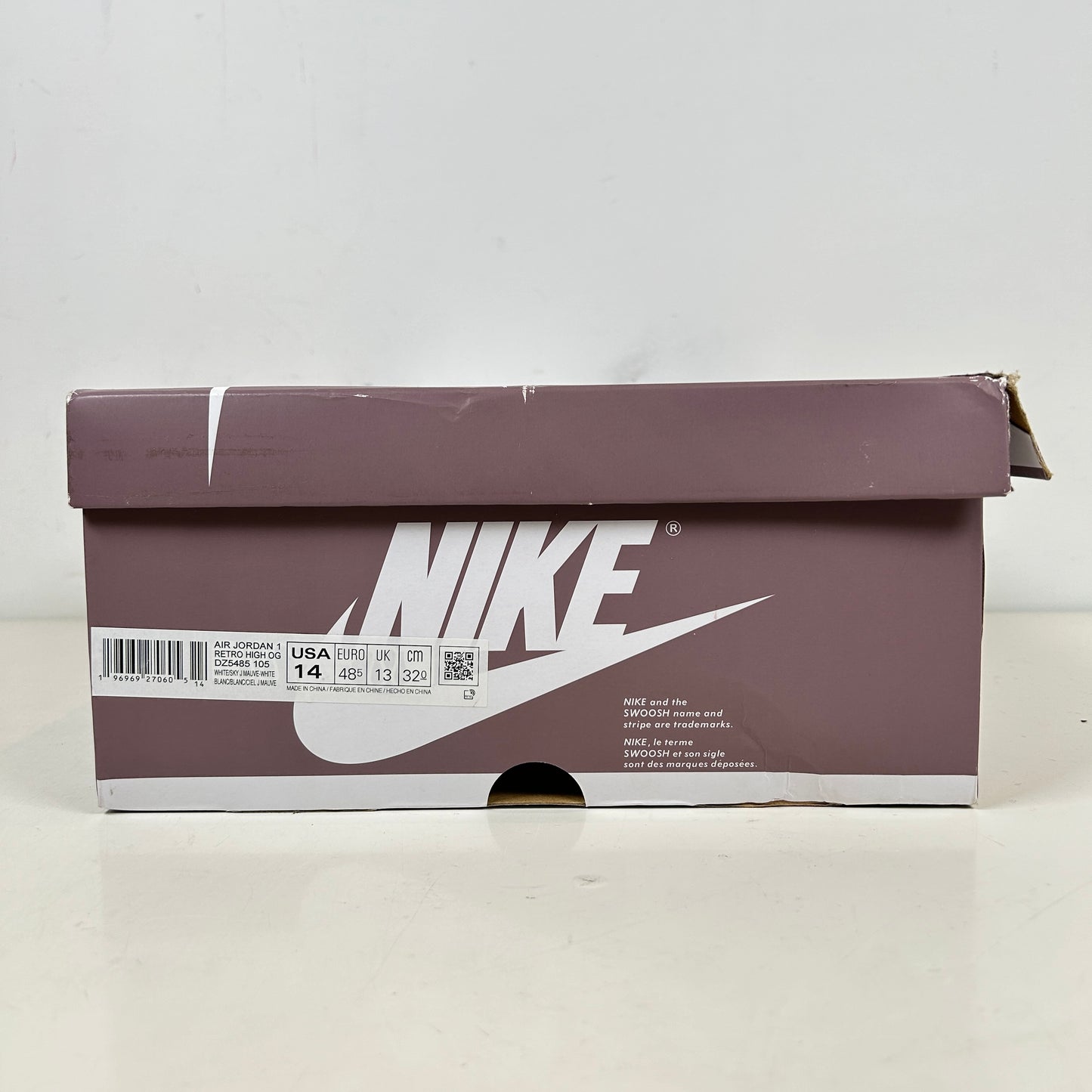 DZ5485 105 Jordan 1 Retro High OG Mauve [USED] - 14 M (Used)