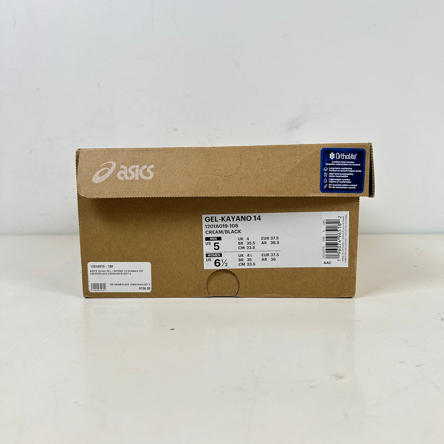 1201A019 108 ASICS Gel-Kayano 14 Cream Black Metallic Plum [USED] - 5 M (Used)