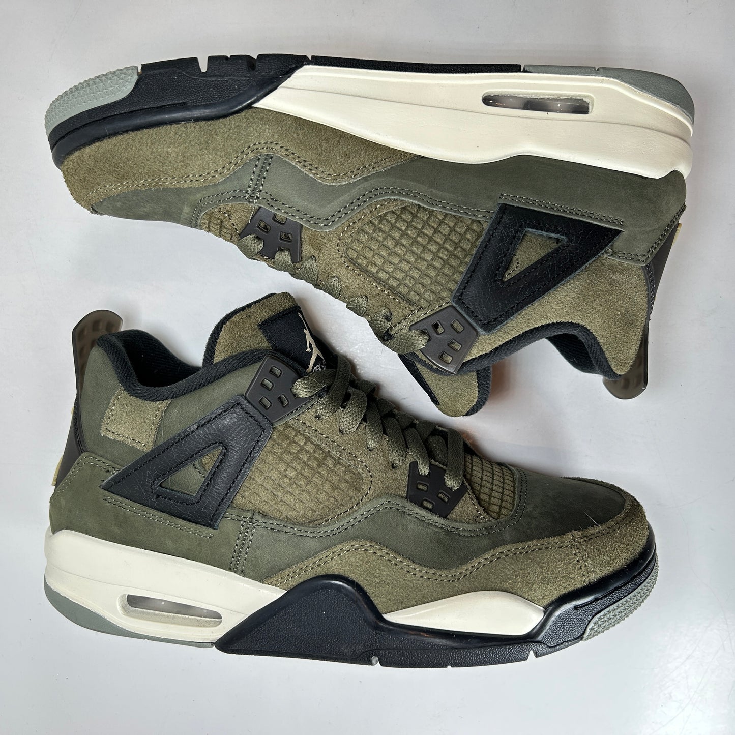 FB9928 200 Jordan 4 Retro SE Craft Medium Olive (GS) [USED] - 7 Y (Used)