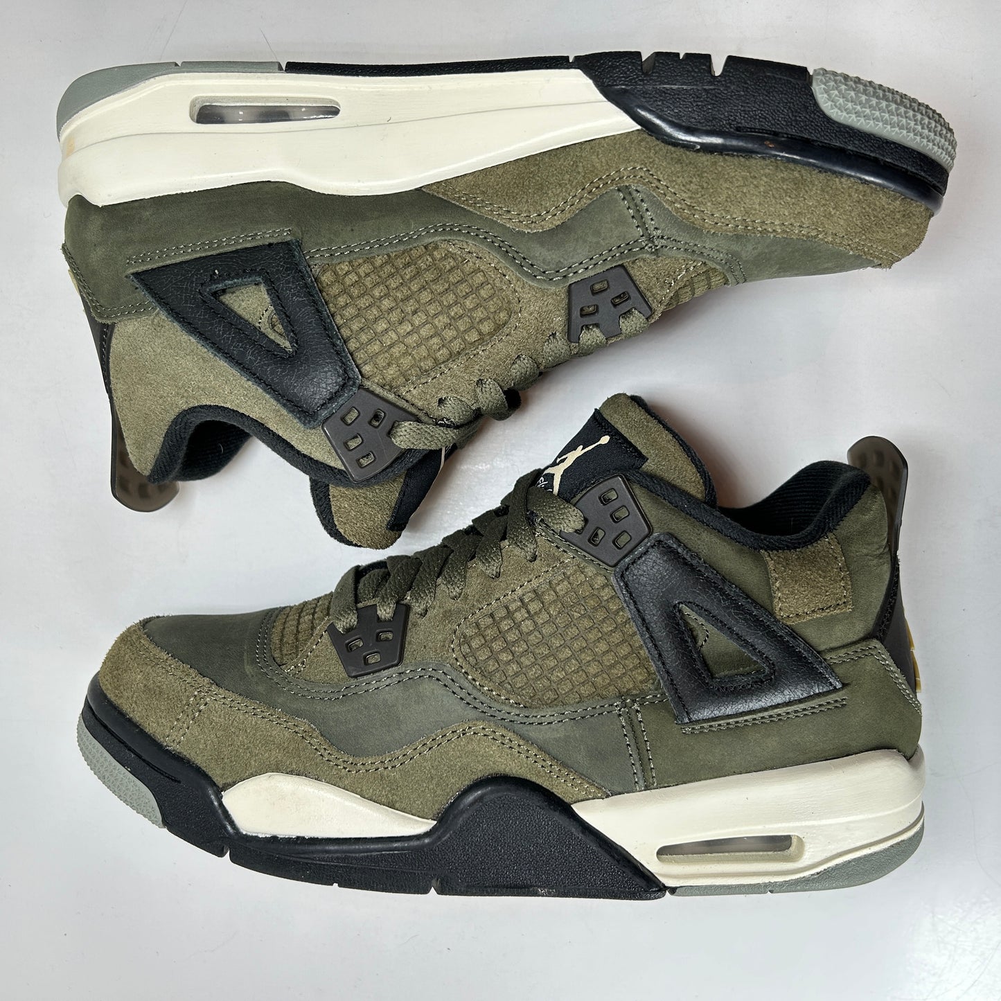 FB9928 200 Jordan 4 Retro SE Craft Medium Olive (GS) [USED] - 7 Y (Used)