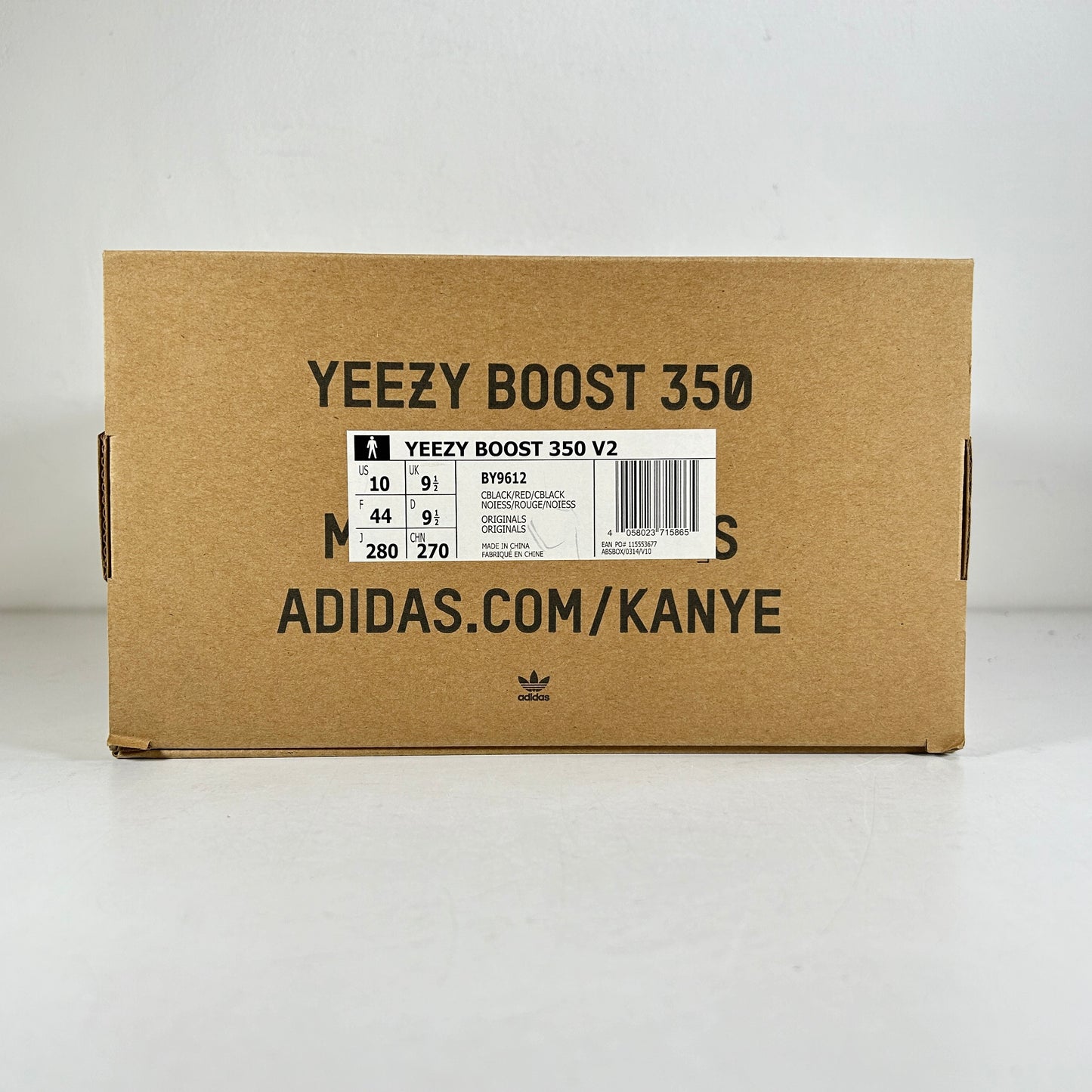 BY9612 Yeezy Boost 350 V2 Núcleo Negro Rojo