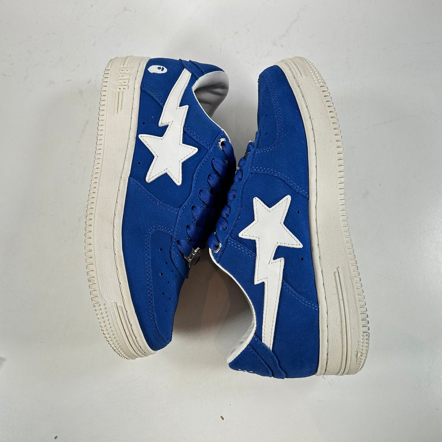 001FWH201047 BLU A Bathing Ape Bape Sta Low Blue Suede [USED] - 6 M (Used)
