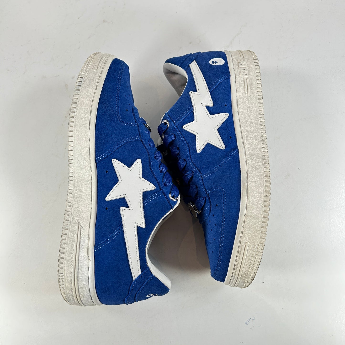 001FWH201047 BLU A Bathing Ape Bape Sta Low Blue Suede [USED] - 6 M (Used)