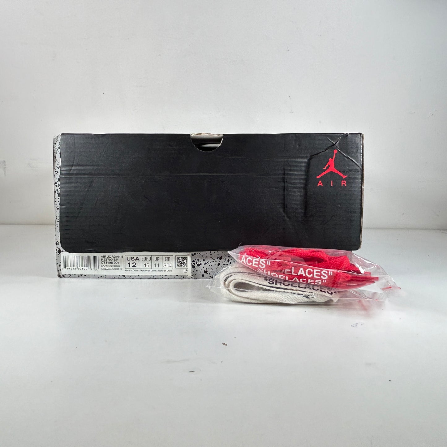 CT8480 001 Jordan 5 Off-White Black [USED] - 12 M (Used)
