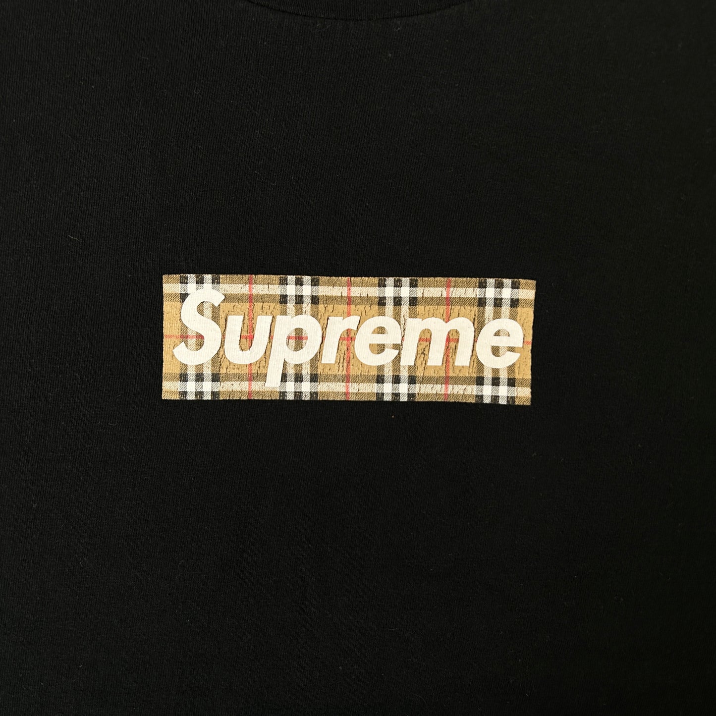 Supreme Burberry Box Logo Tee Black [USED] - XL (Used)