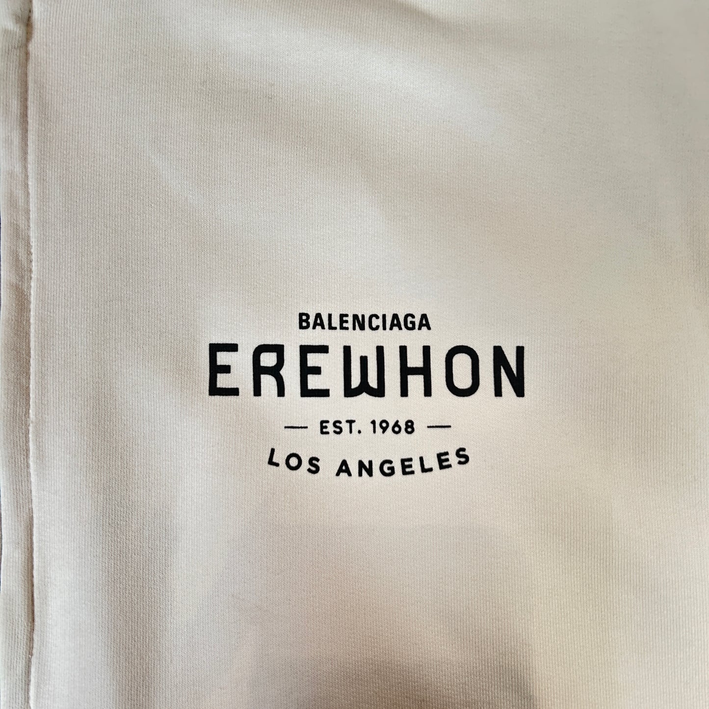 Balenciaga x Erewhon Los Angeles Zip-Up Hoodie Medium Fit Beige/Black [USED] - S (Used)